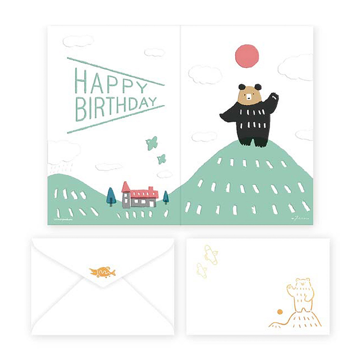 表現社　バースデーカード　くま