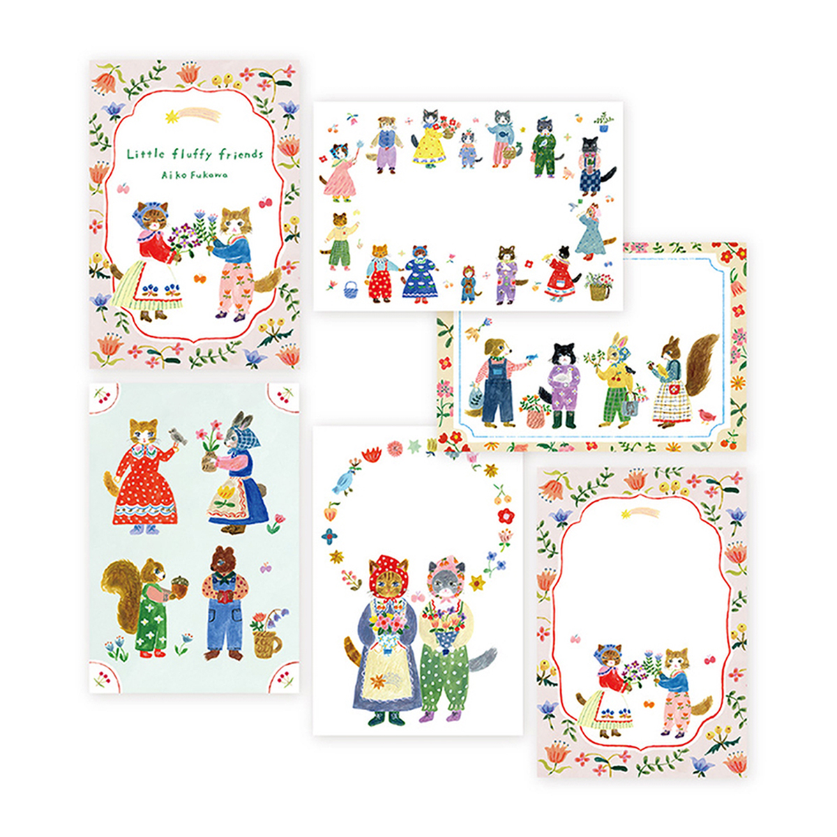 表現社　はがき箋　ｆｌｕｆｆｙ　ｆｒｉｅｎｄｓ