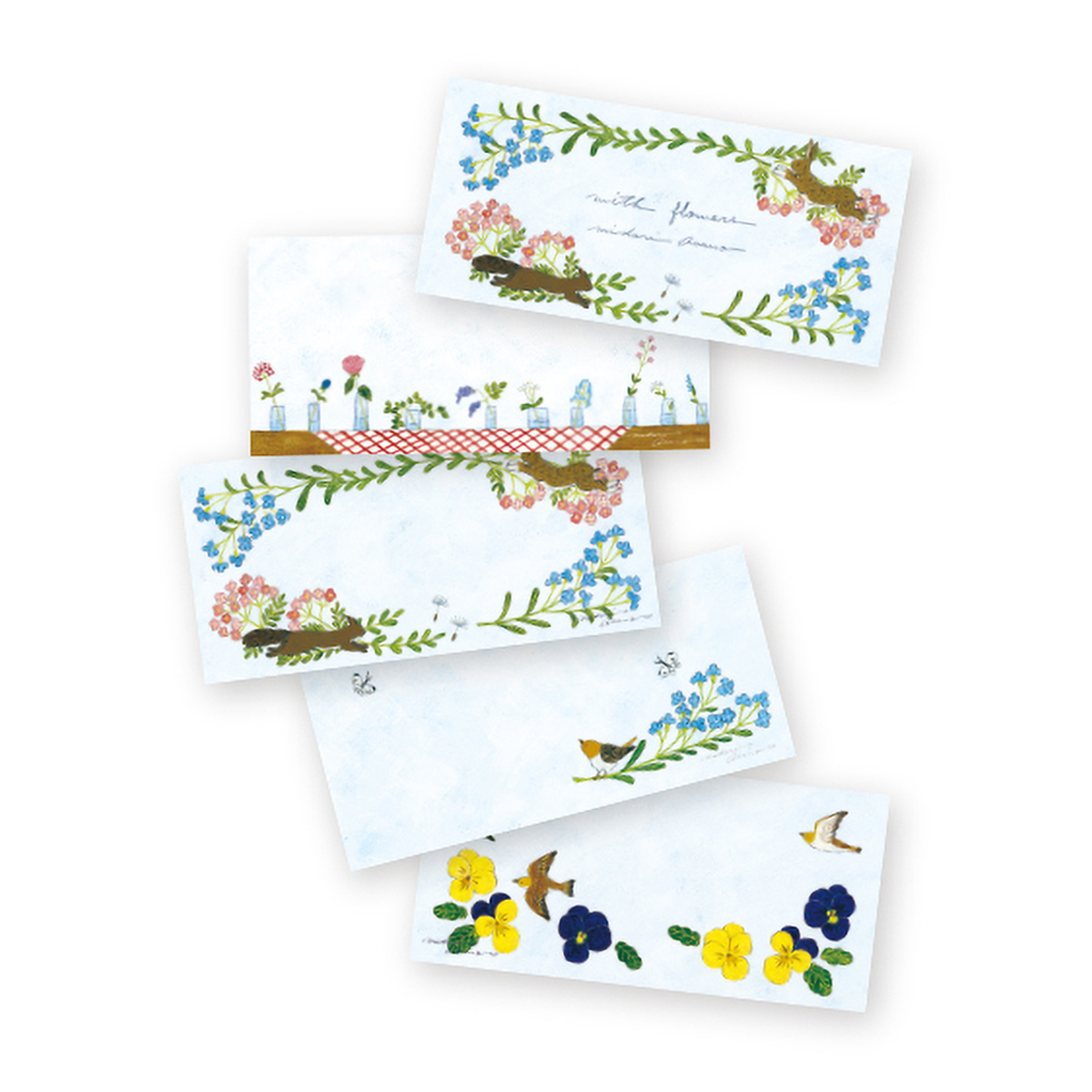 表現社　一筆箋　ｗｉｔｈ　ｆｌｏｗｅｒｓ