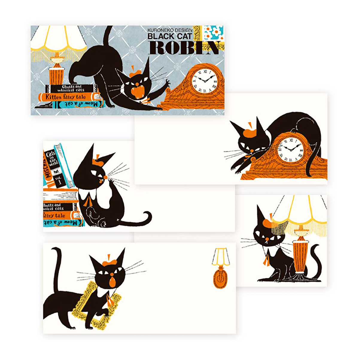 表現社　一筆箋　黒猫　ＲＯＢＩＮ　２０４０９