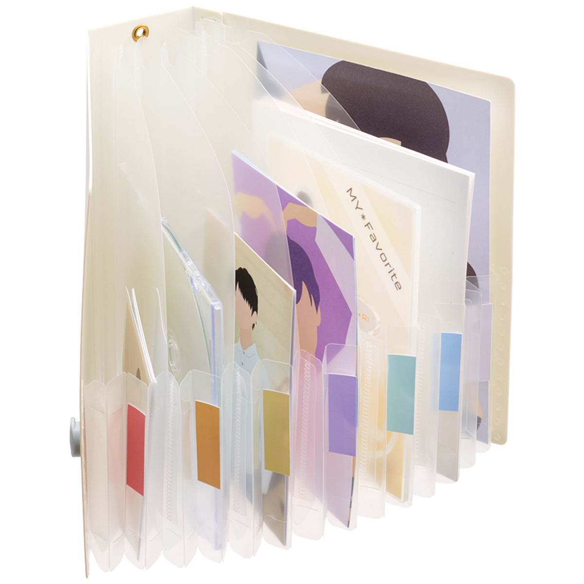リヒトラブ　ｍｙｆａ　コレクションストックファイル　ミルキーホワイト　Ｂ６　６仕切（７ポケット）