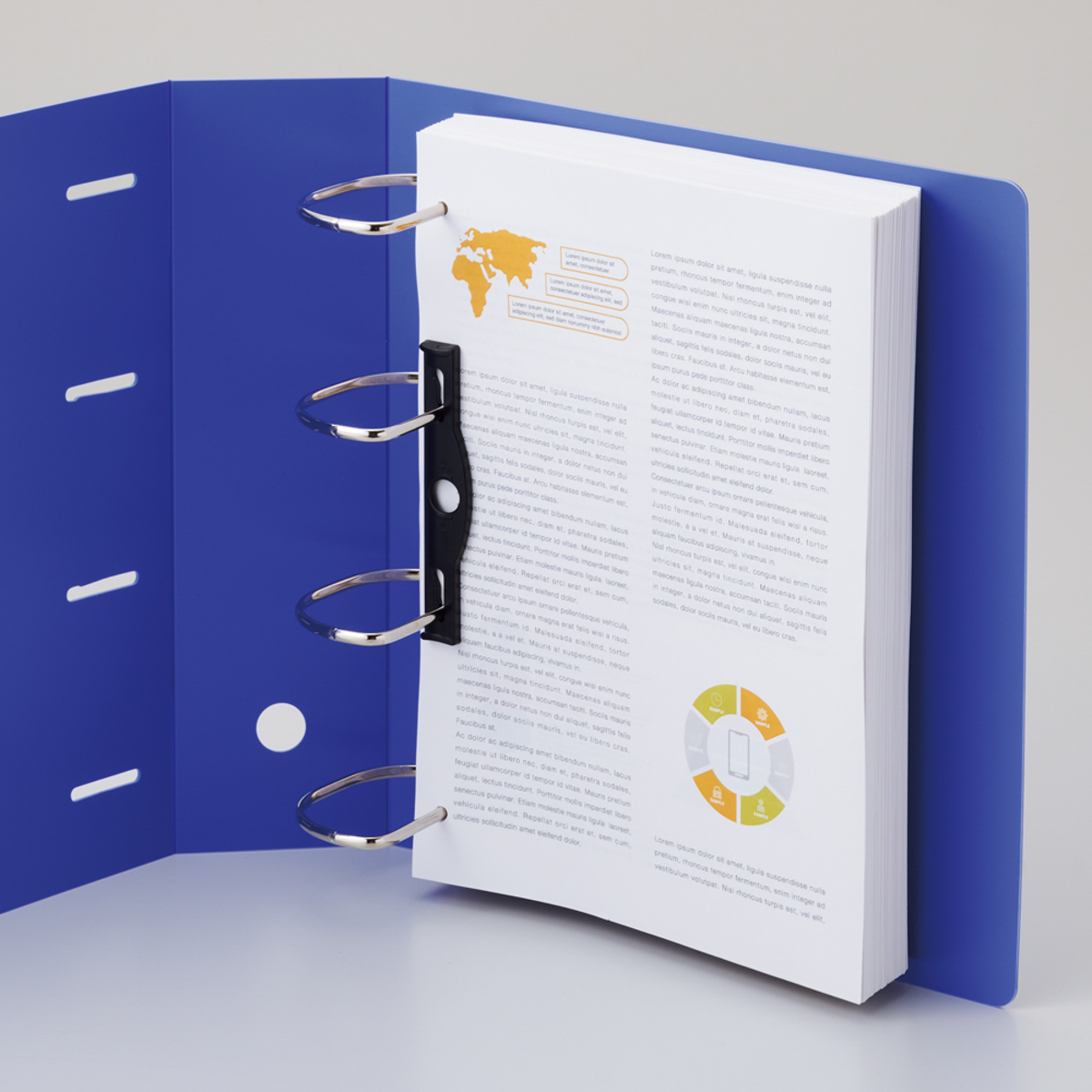 リヒトラブ　リクエスト　Ｄ型リングファイル　白　Ａ４　７５０枚収容