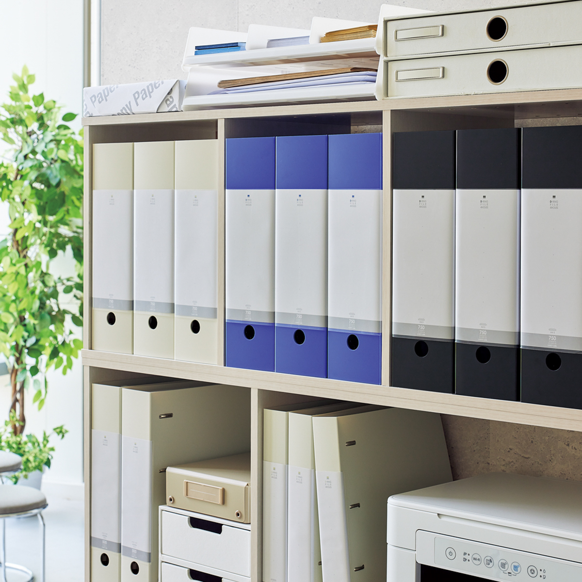 リヒトラブ　リクエスト　Ｄ型リングファイル　白　Ａ４　７５０枚収容