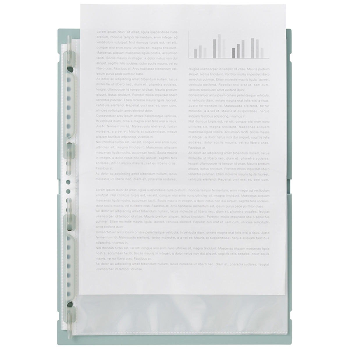 リヒトラブ　Ｍｕｔｕａｌ　二つ折りクリヤーブック＜ポケット交換式＞　ライトブルー　Ａ５（Ａ４・２つ折）　ポケット１０枚