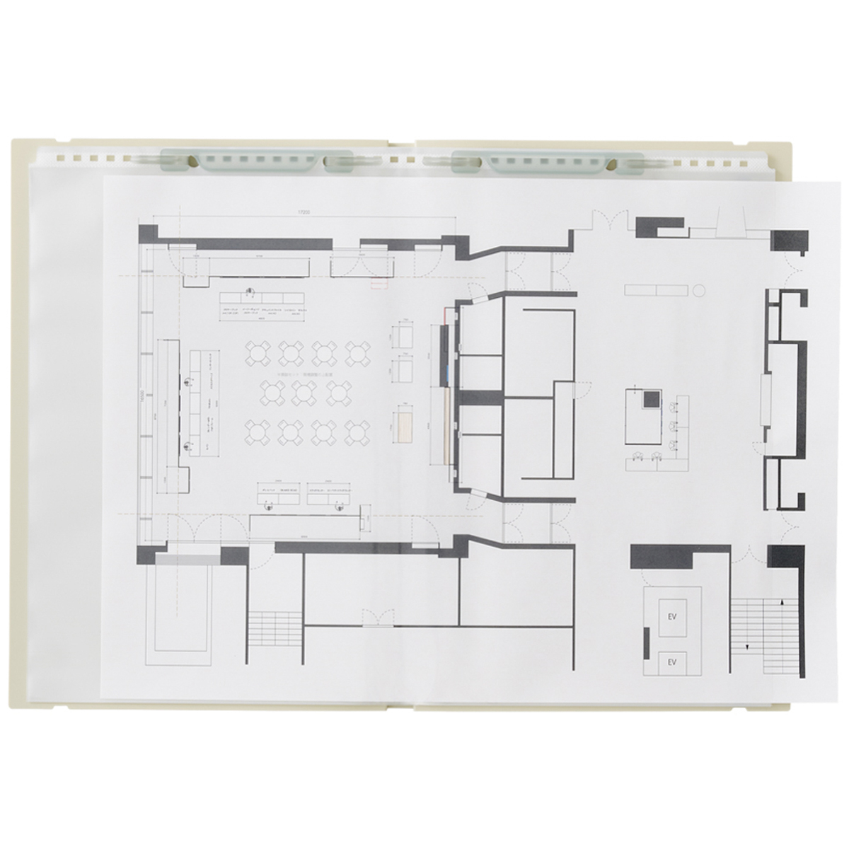 リヒトラブ　Ｍｕｔｕａｌ　二つ折りクリヤーブック＜ポケット交換式＞　テラコッタオレンジ　Ａ４（Ａ３・２つ折）　ポケット１０枚