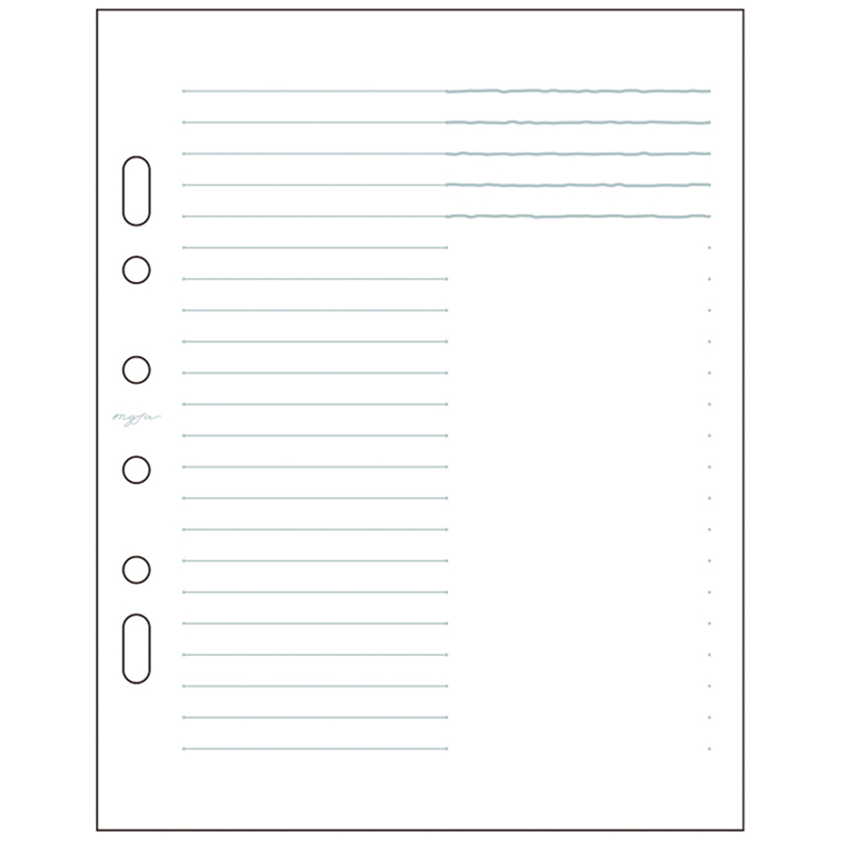 リヒトラブ　ｍｙｆａ　アレンジペーパーリフィル（ハーフ横罫）　３０枚入