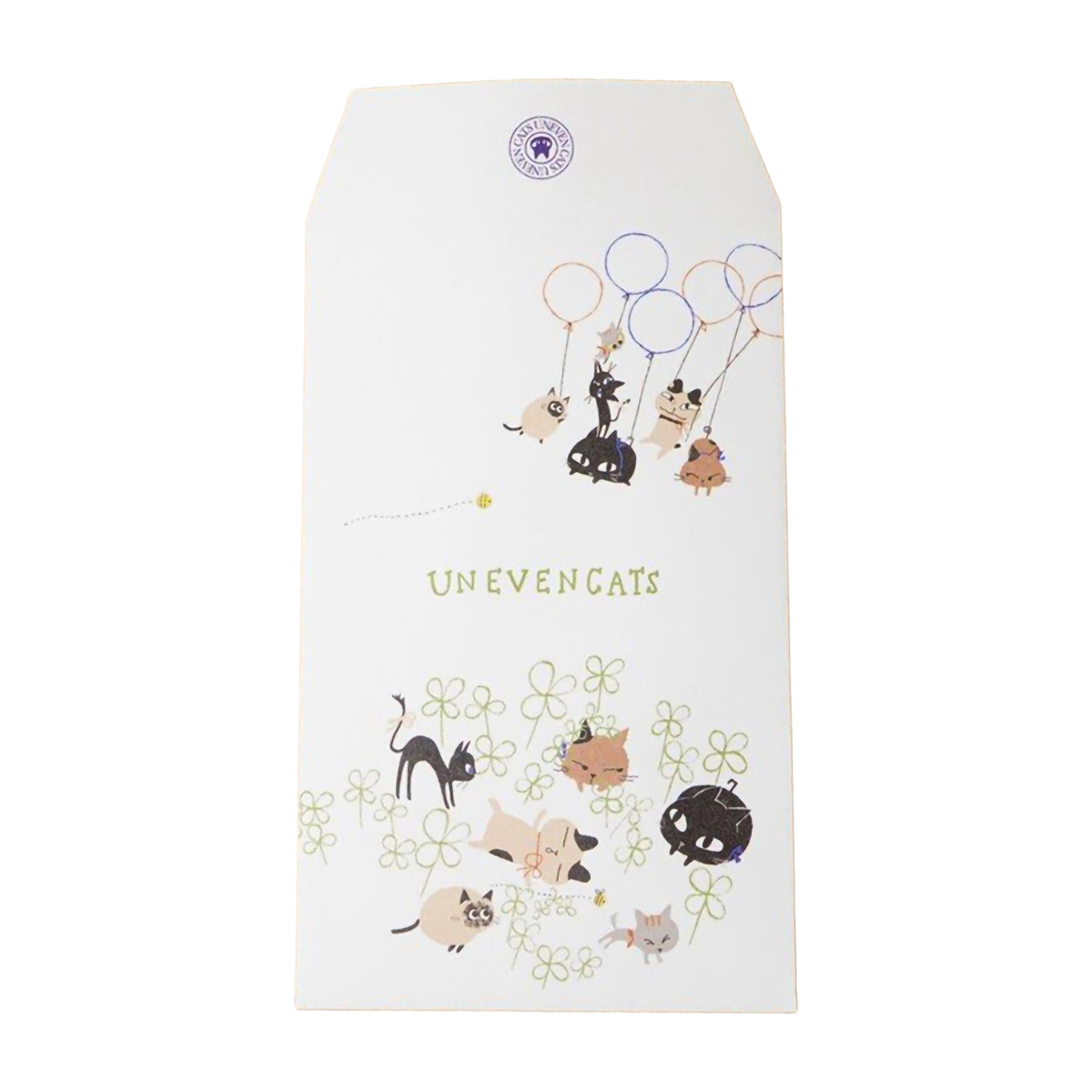 木野瀬印刷　ポチ袋（小）　ＵＮＥＶＥＮ　ＣＡＴＳ　ｃｌｏｖｅｒ