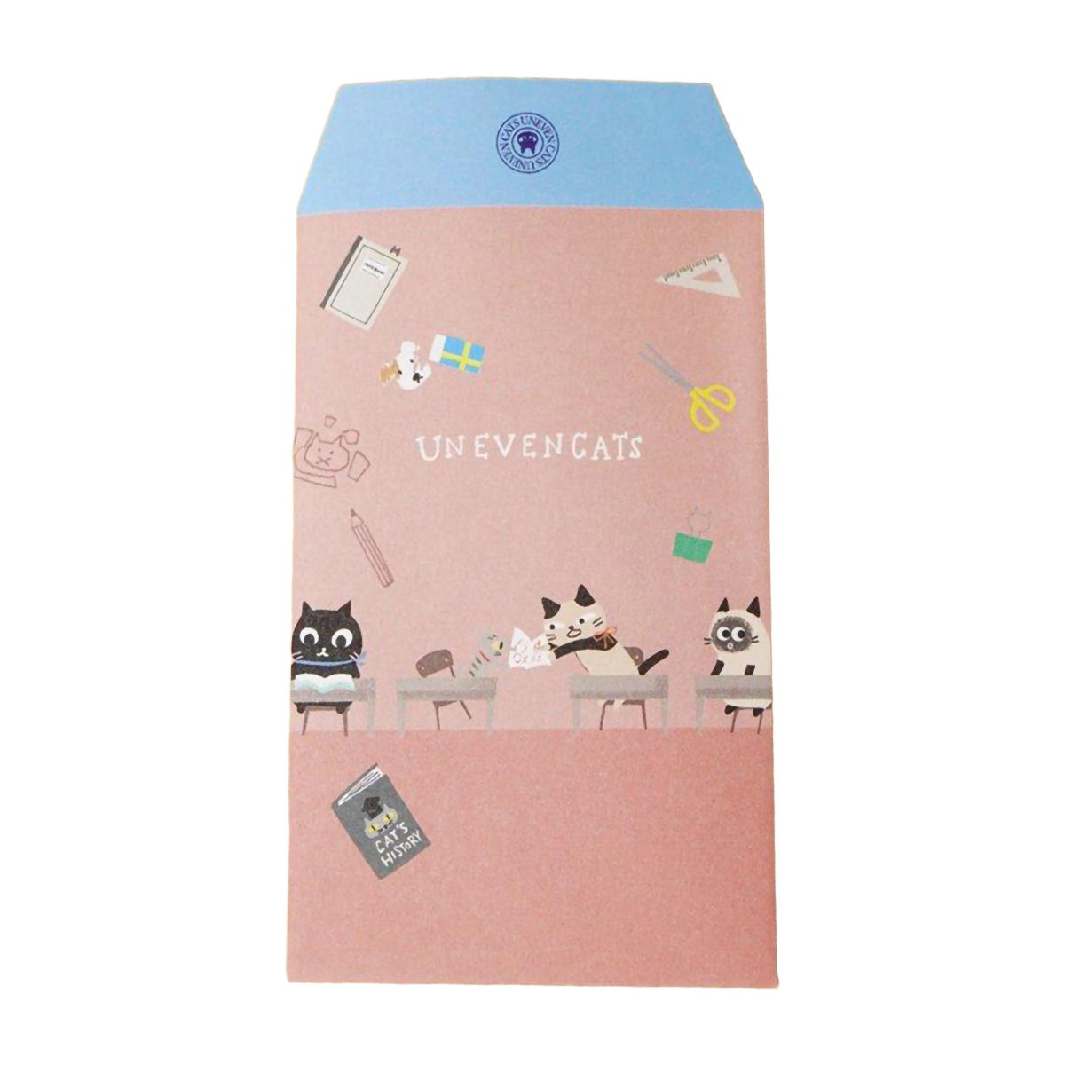 木野瀬印刷　ポチ袋（小）　ＵＮＥＶＥＮ　ＣＡＴＳ　ｓｃｈｏｏｌ