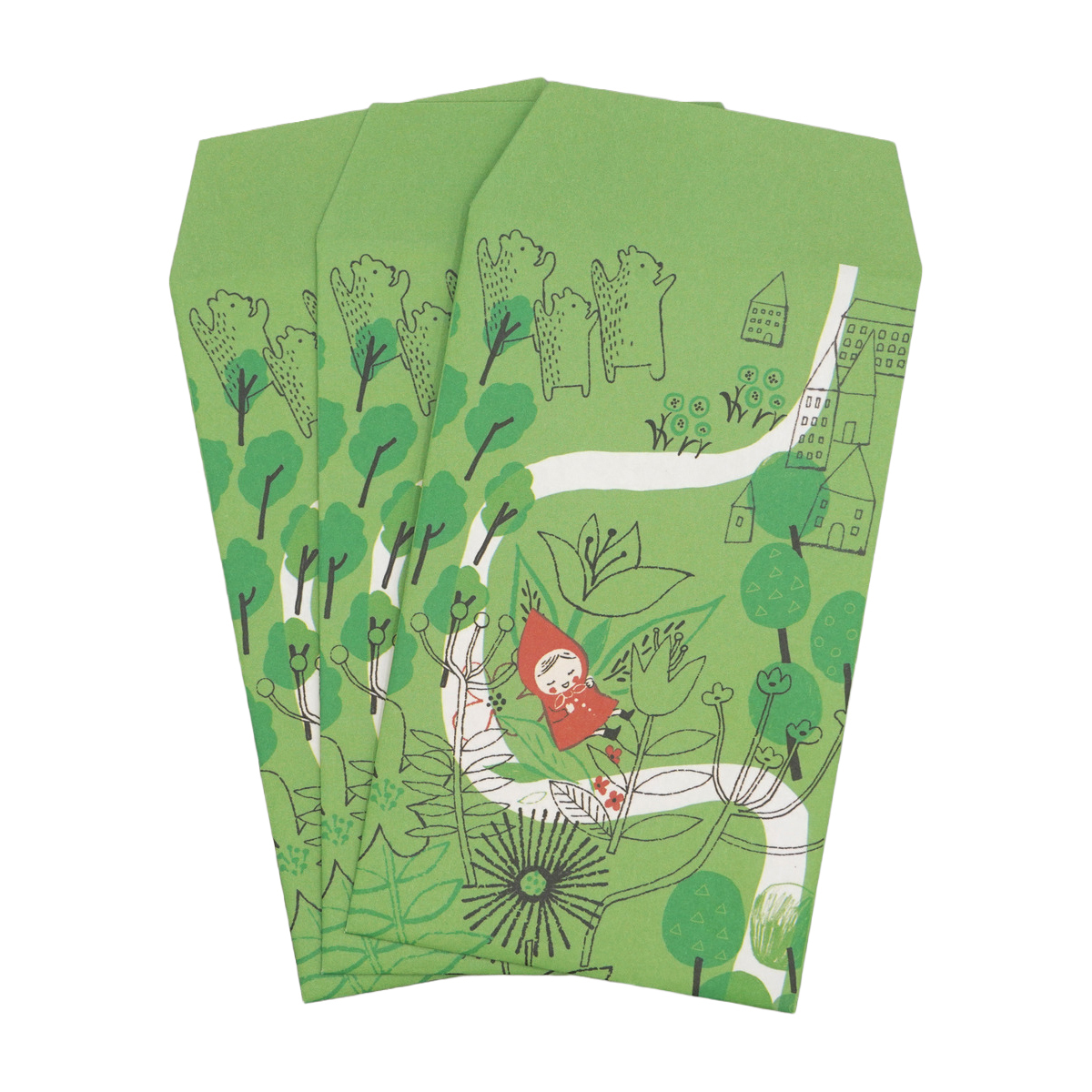 木野瀬印刷　ポチ袋（小）　赤ずきん　ちょっとひと休み