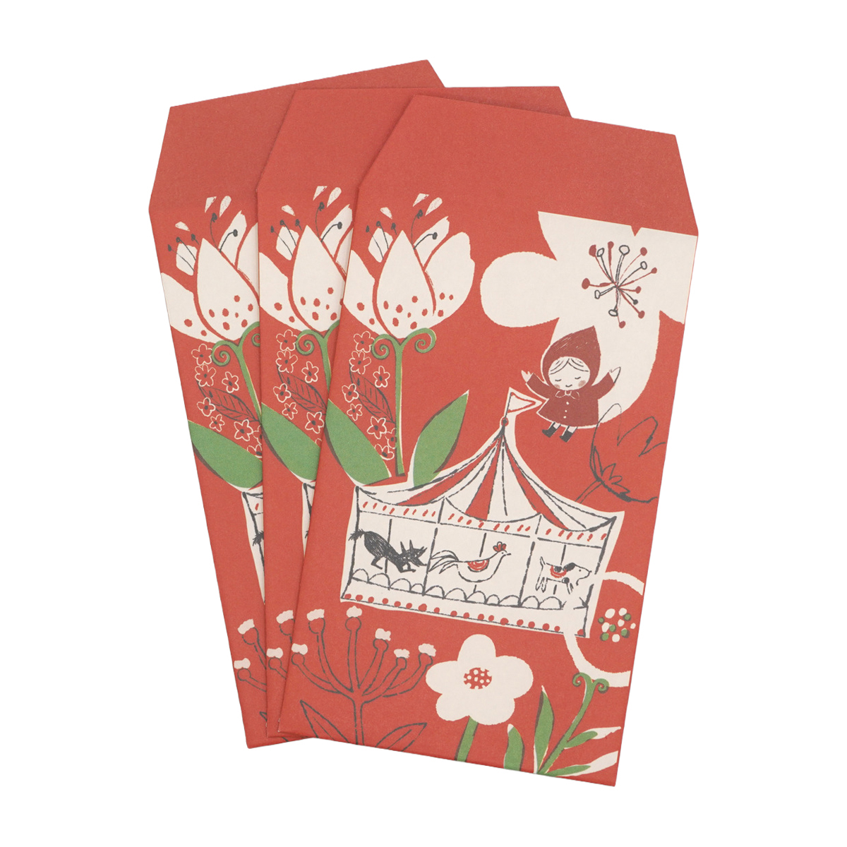 木野瀬印刷　ポチ袋（小）　赤ずきん　メリーゴーランド