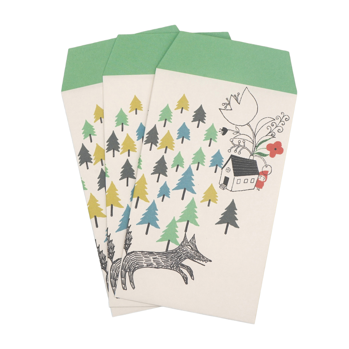 木野瀬印刷　ポチ袋（小）　赤ずきん　狼とかくれんぼ