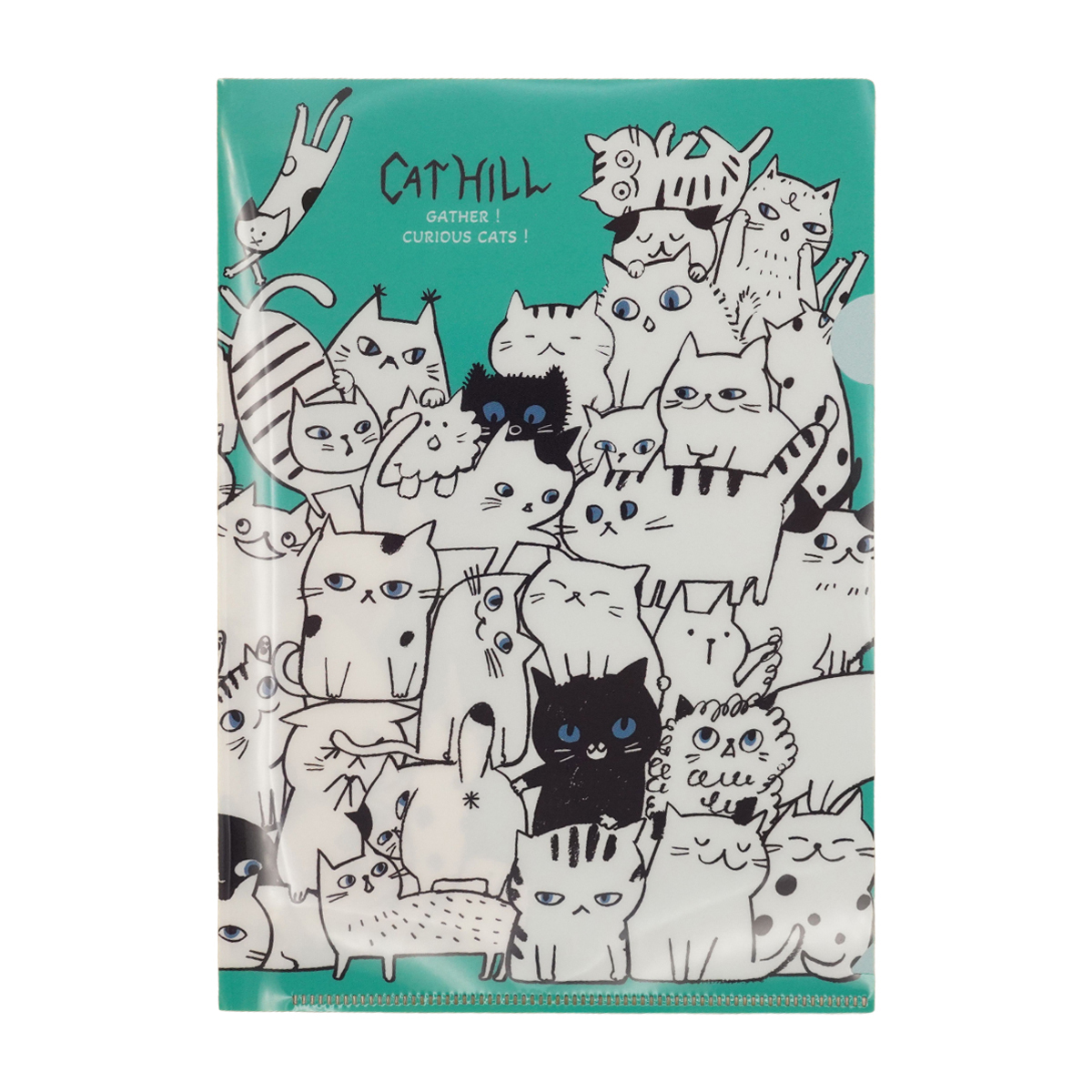 木野瀬印刷　クリアファイルＡ５　キャットヒル　グリーン
