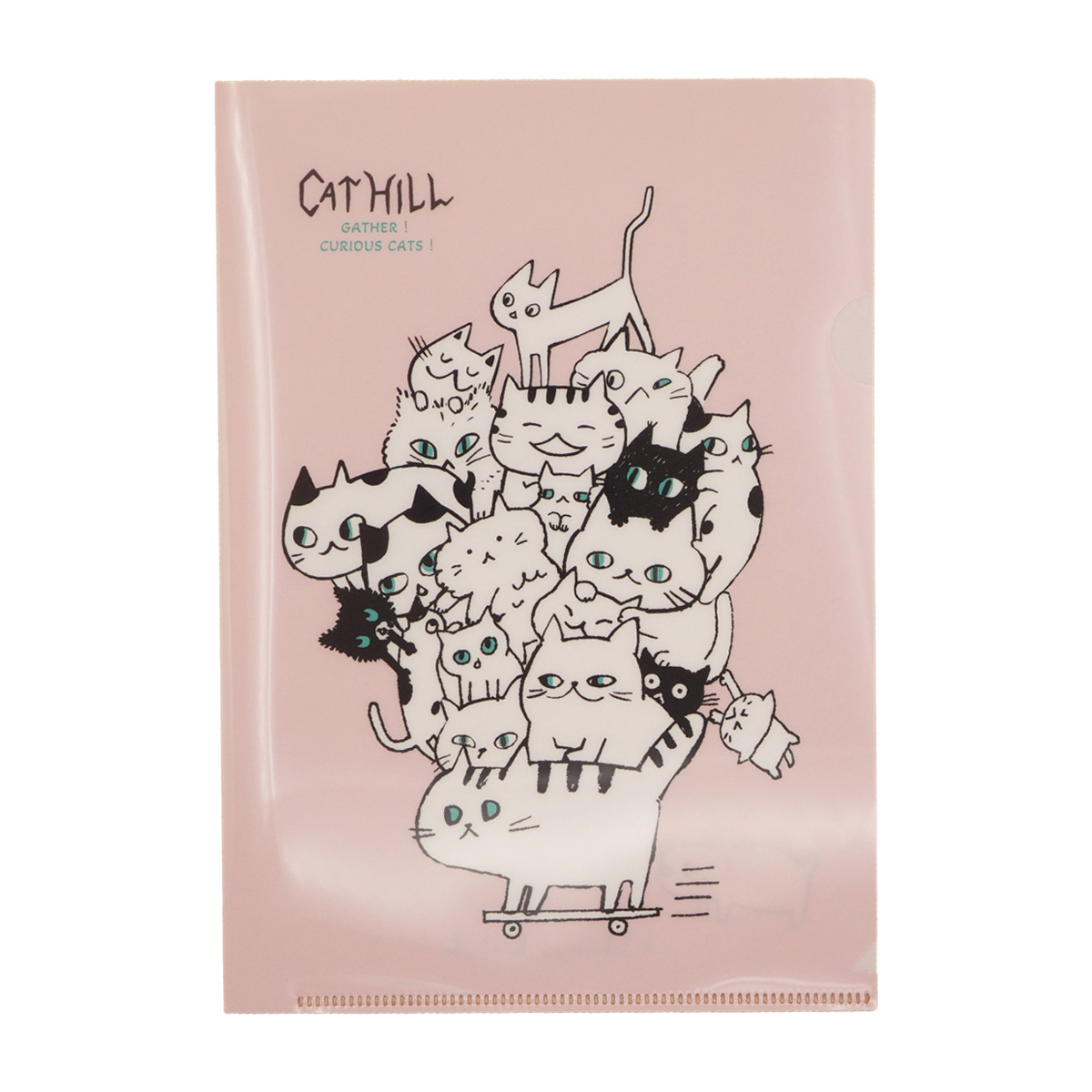 木野瀬印刷　クリアファイルＡ５　キャットヒル　ピンク