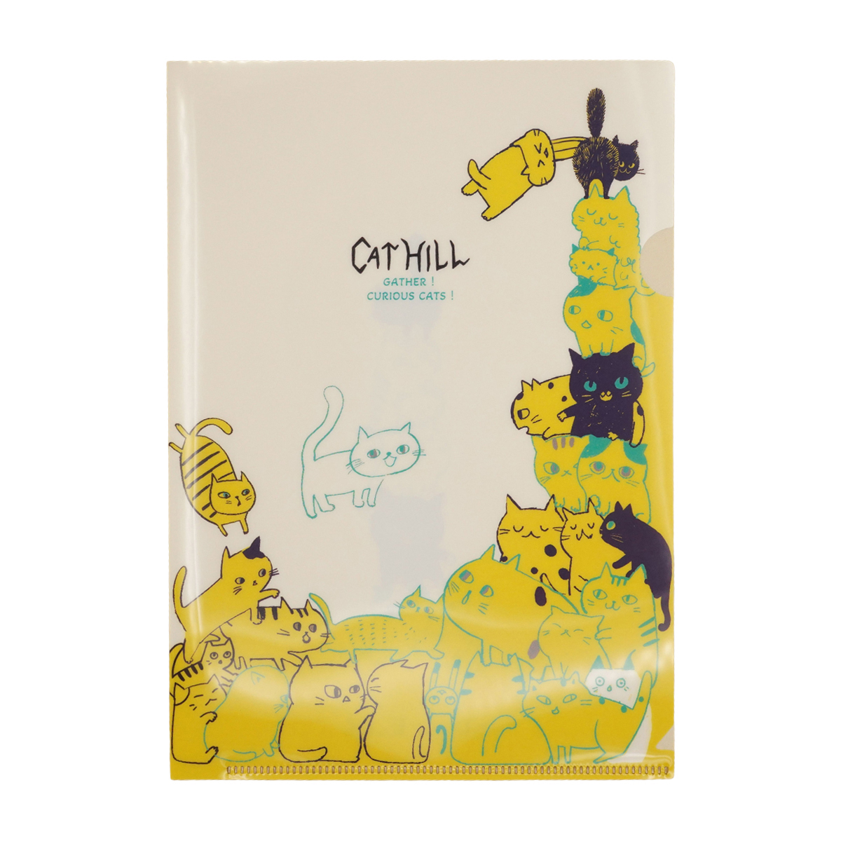 木野瀬印刷　クリアファイルＡ５　キャットヒル　イエロー