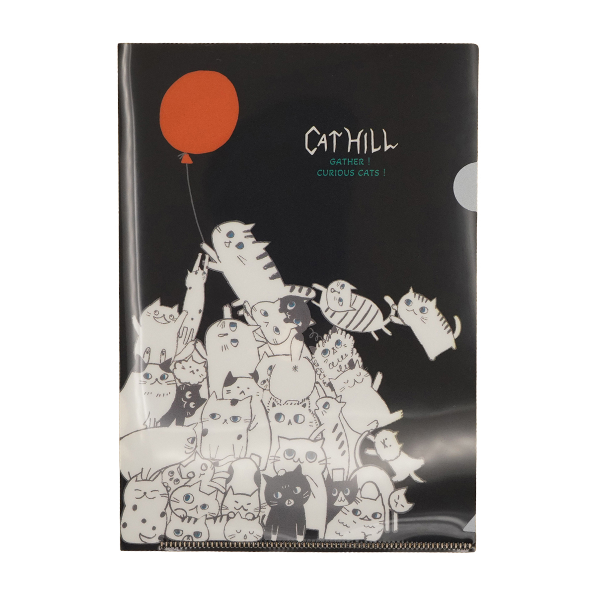 木野瀬印刷　クリアファイルＡ５　キャットヒル　ブラック