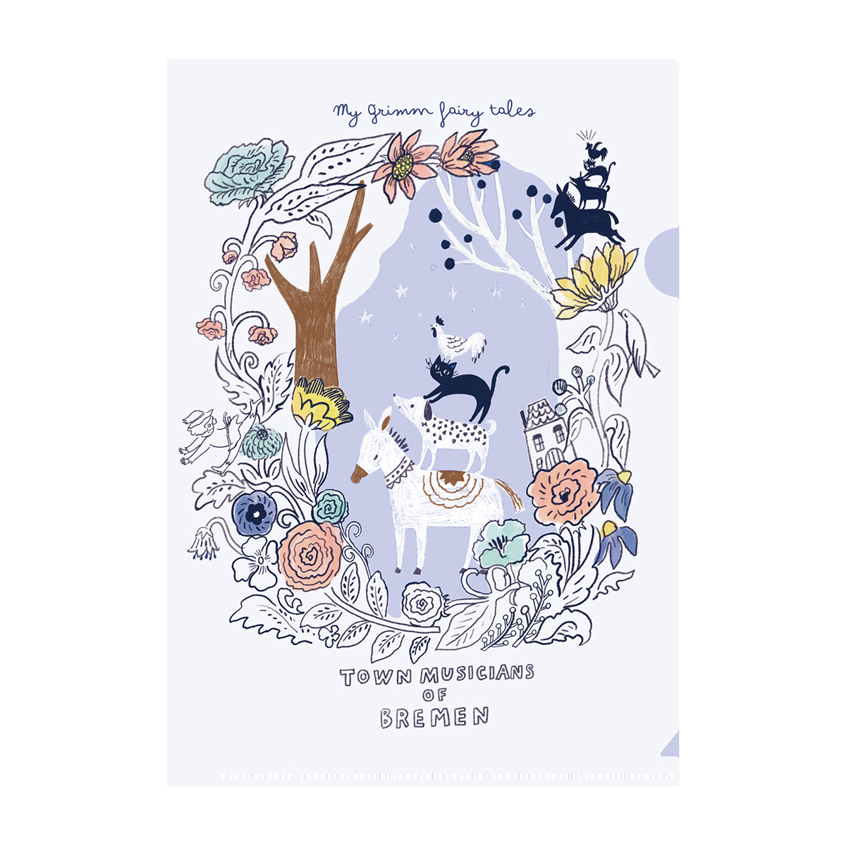 木野瀬印刷　クリアファイルＡ５　グリム童話　ブレーメンの音楽隊ＩＩ