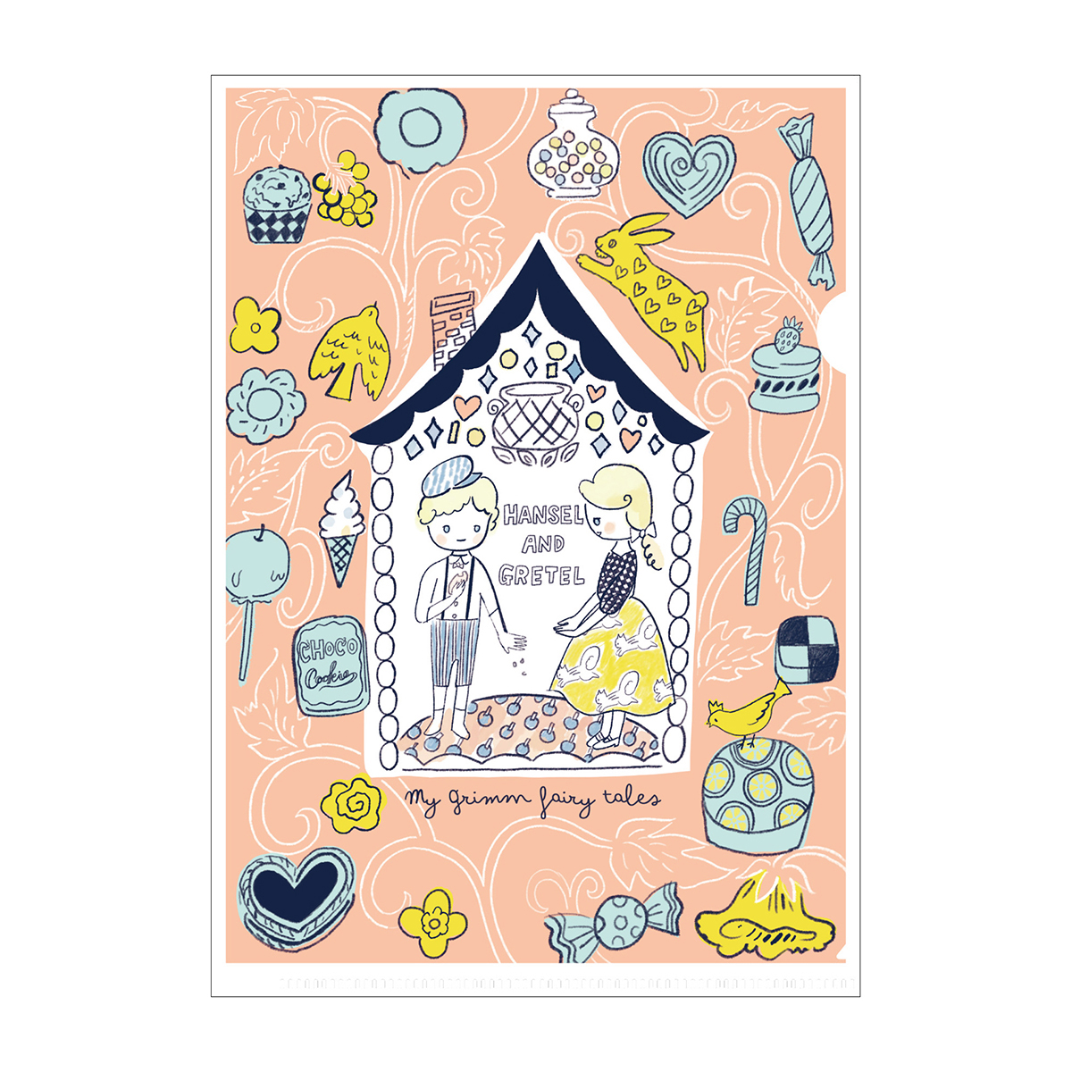 木野瀬印刷　クリアファイルＡ５　グリム童話　ヘンゼルとグレーテルＩＩ