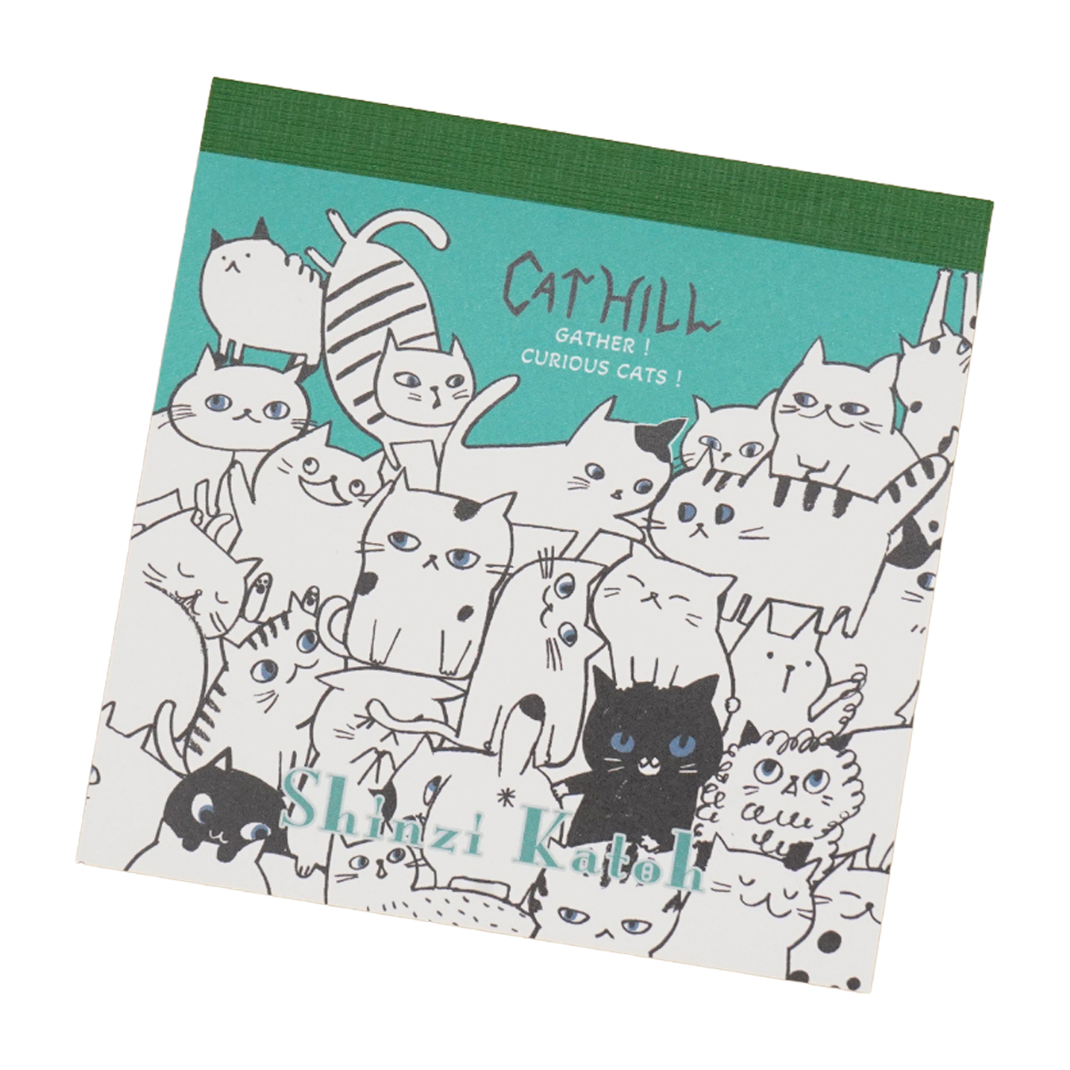 木野瀬印刷　ブロックメモ　キャットヒル　グリーン