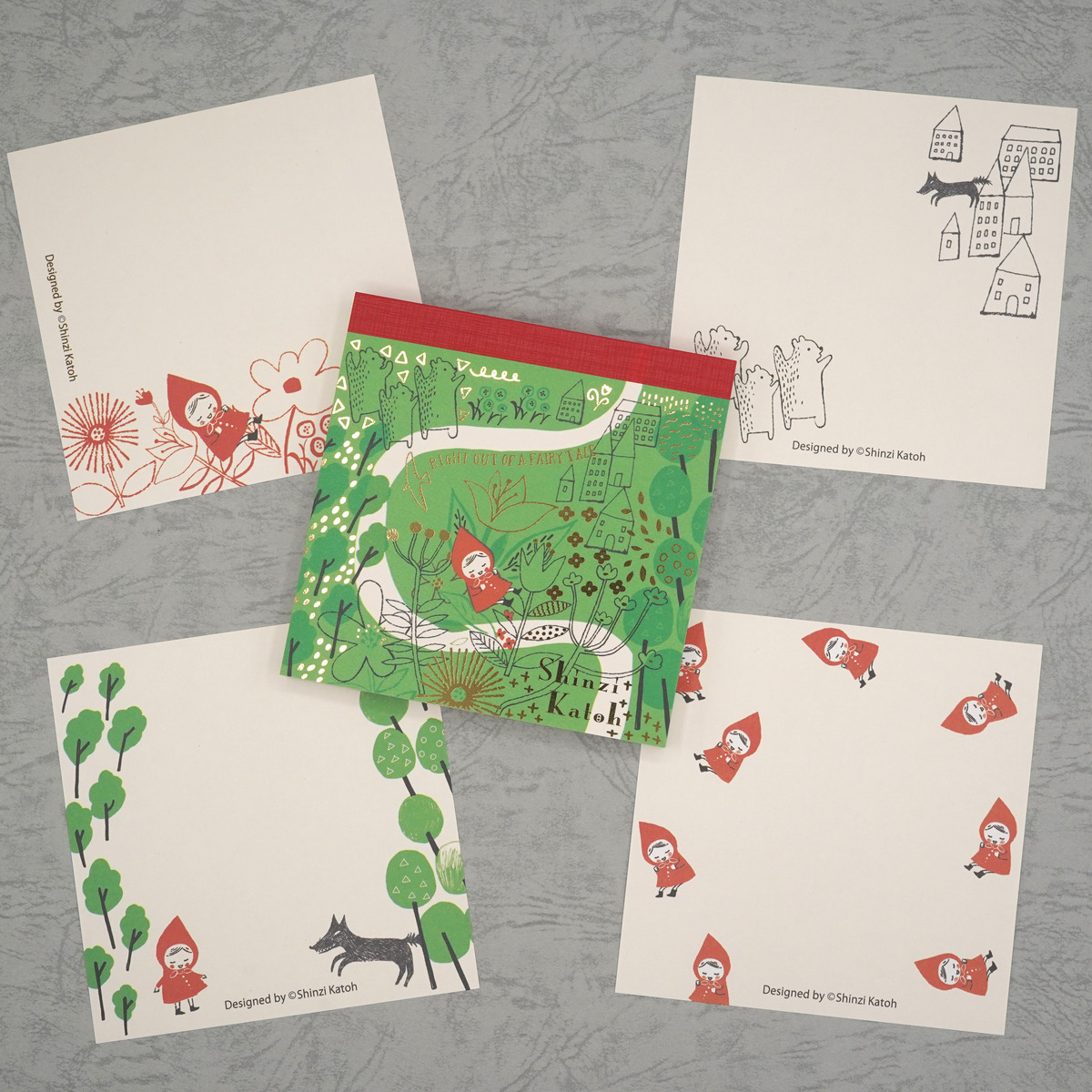 木野瀬印刷　ブロックメモ　赤ずきん　ちょっとひと休み