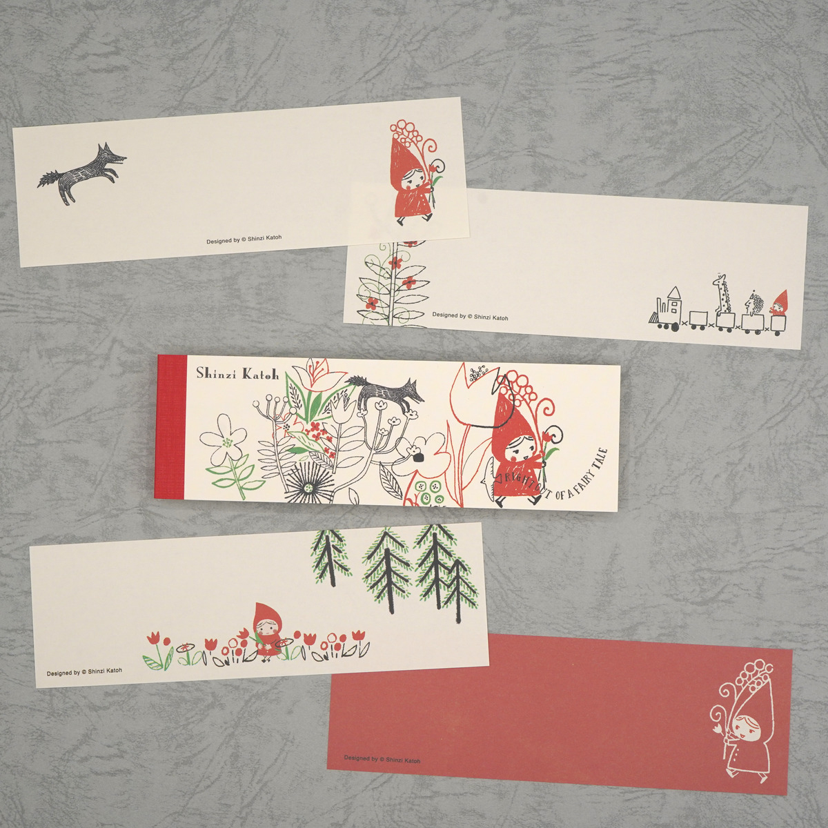 木野瀬印刷　一筆メモ　赤ずきん　花束を