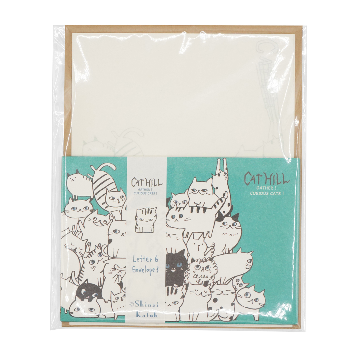 木野瀬印刷　レターセット　キャットヒル　グリーン