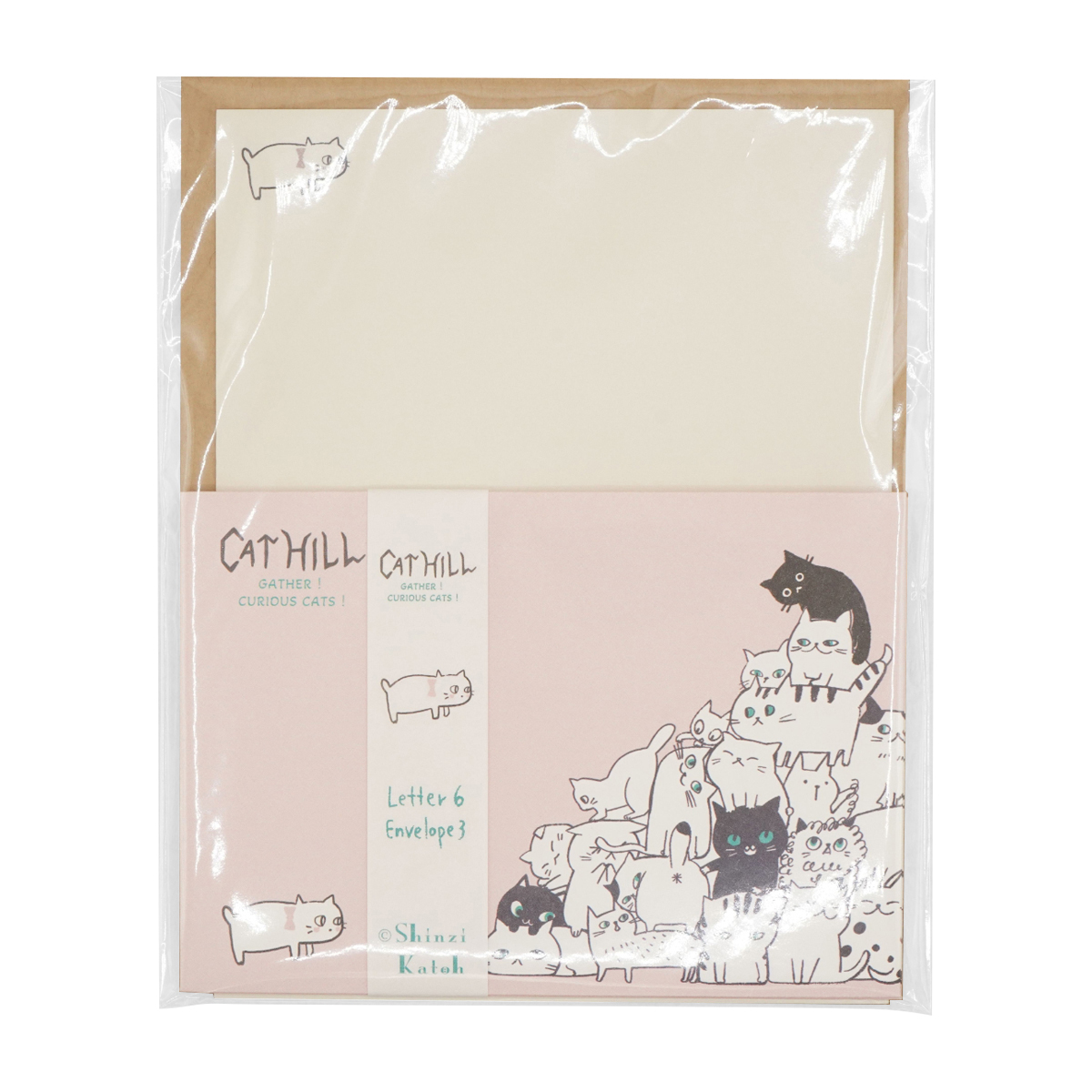 木野瀬印刷　レターセット　キャットヒル　ピンク