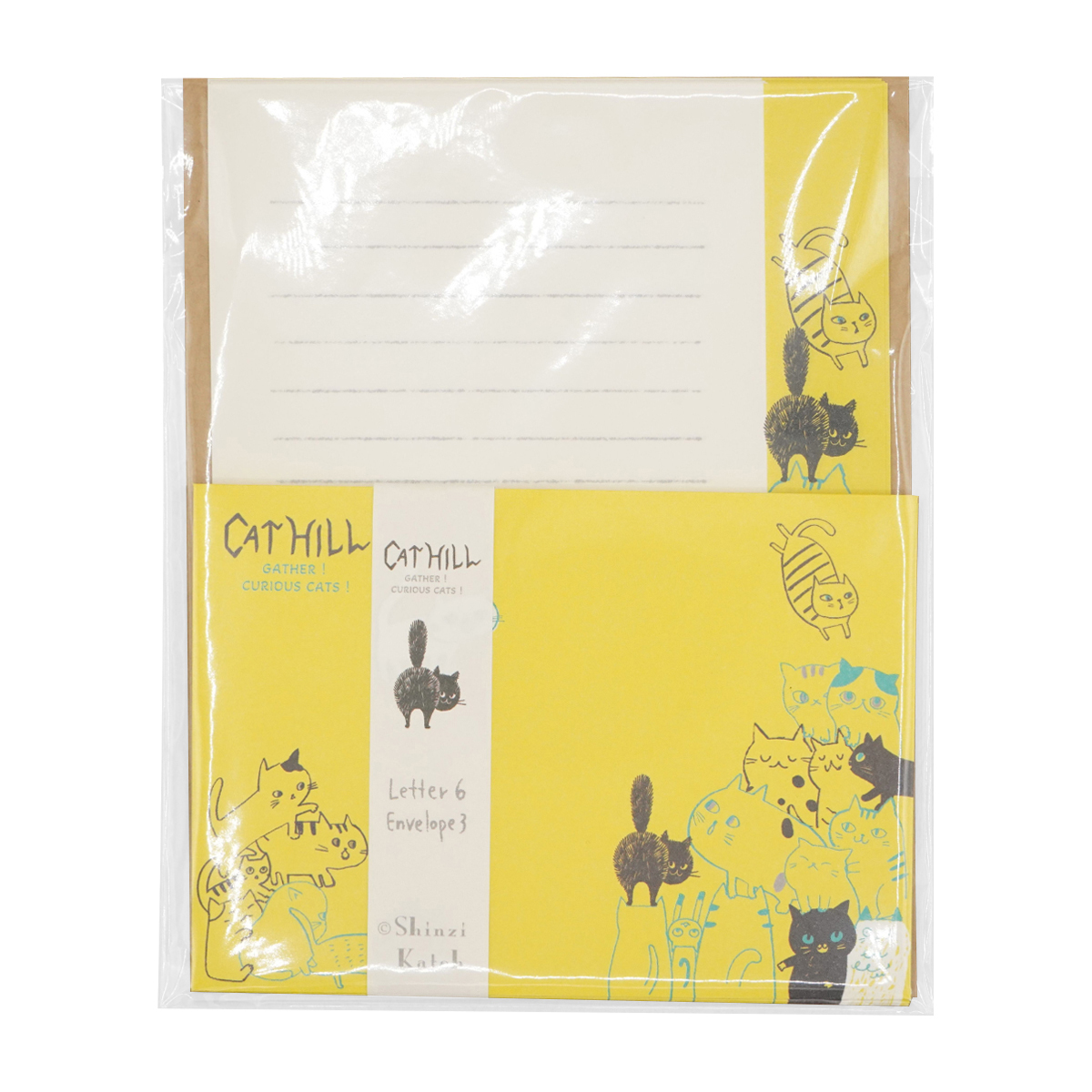 木野瀬印刷　レターセット　キャットヒル　イエロー