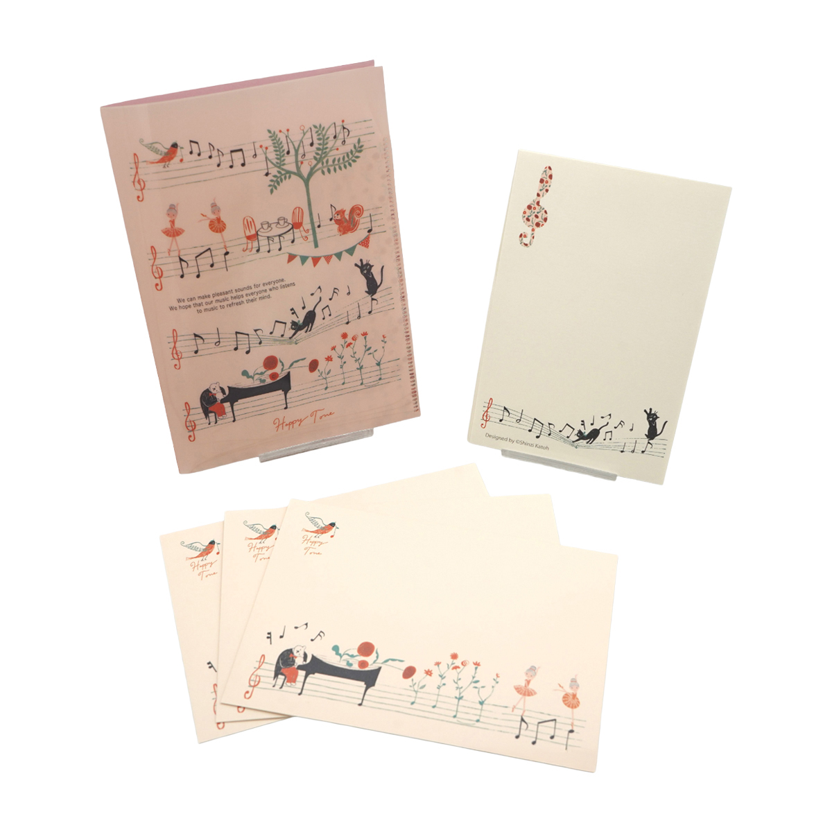木野瀬印刷　ファイル付レターセット　Ｈａｐｐｙ　Ｔｏｎｅ　ピアノソナタ