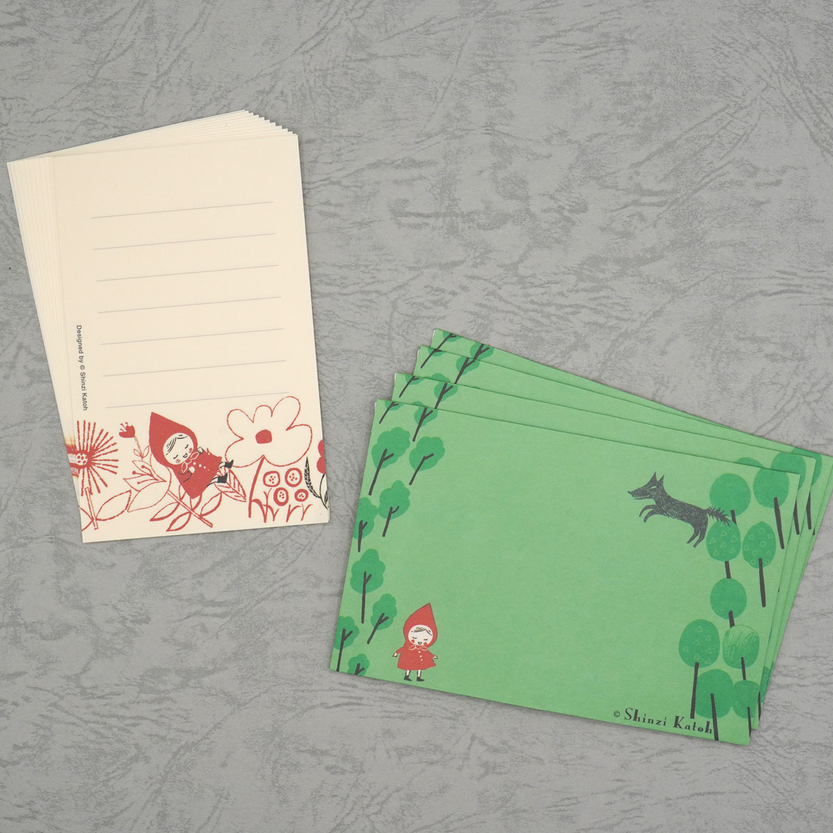木野瀬印刷　ミニレターセット　赤ずきん　ちょっとひと休み