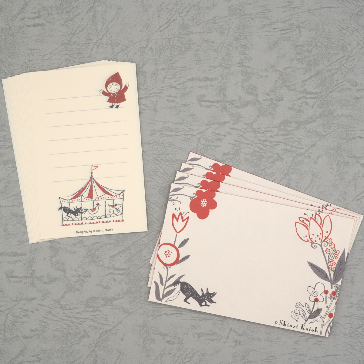 木野瀬印刷　ミニレターセット　赤ずきん　メリーゴーランド