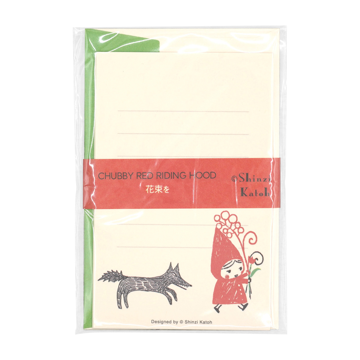 木野瀬印刷　ミニレターセット　赤ずきん　花束を