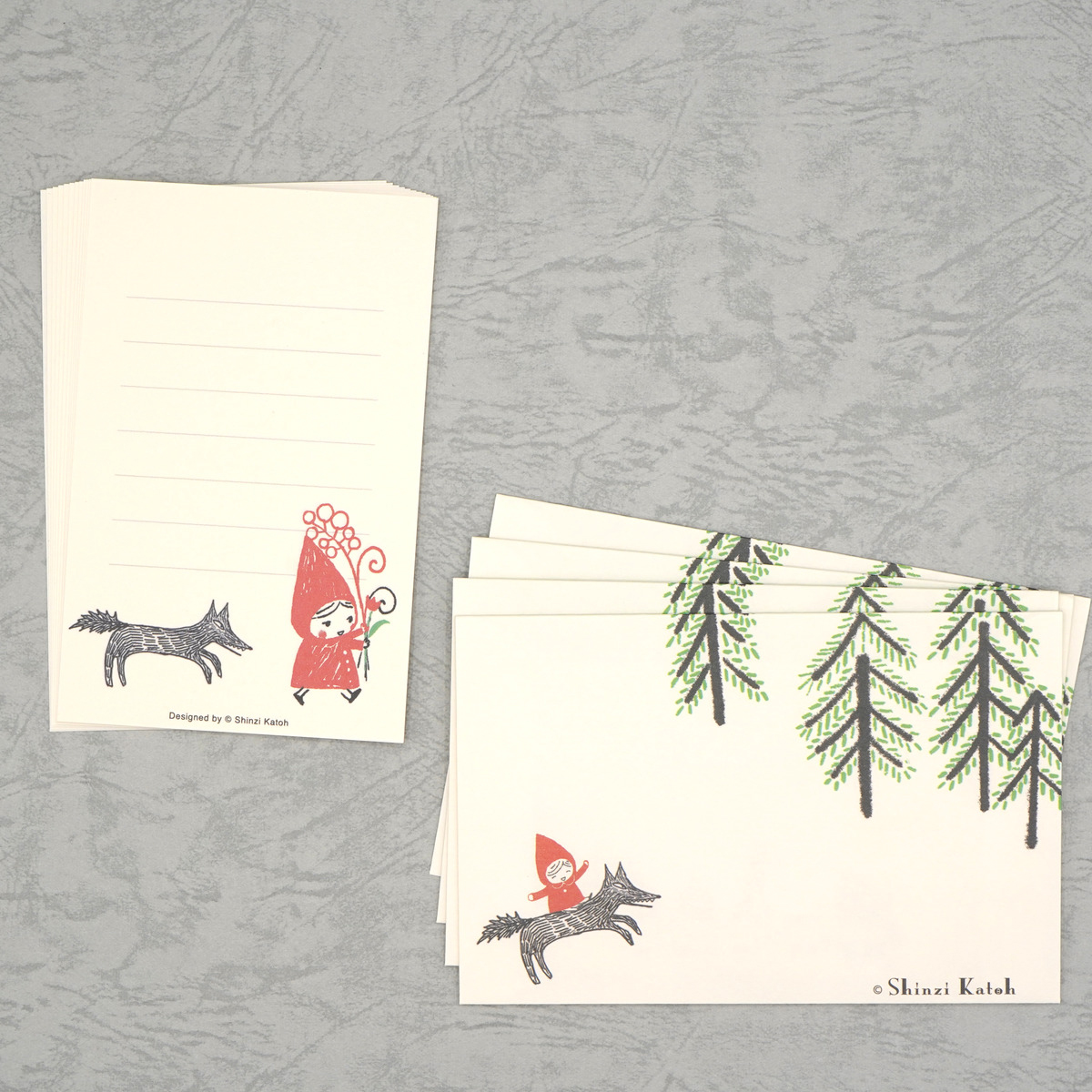 木野瀬印刷　ミニレターセット　赤ずきん　花束を