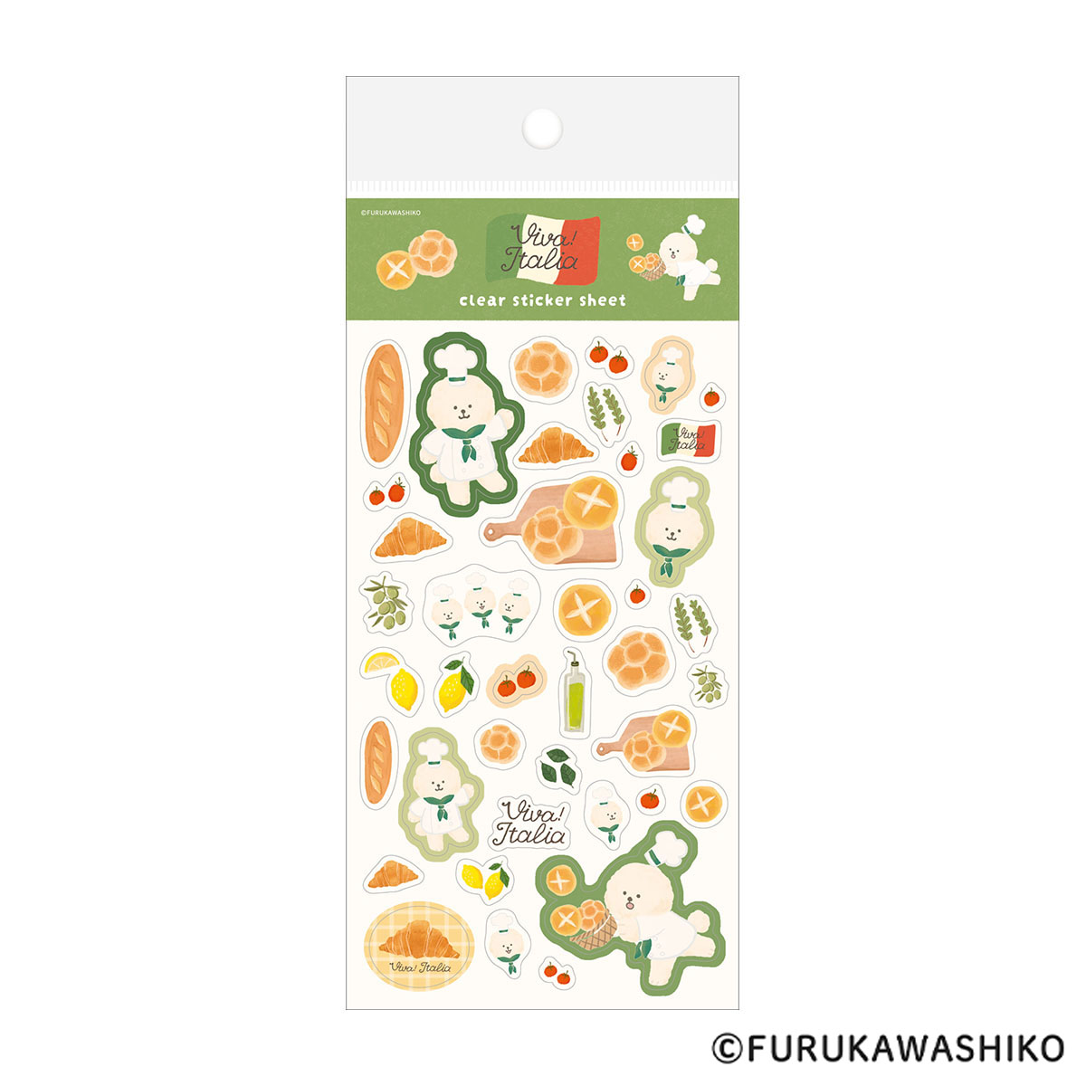 古川紙工　透明シールシート　パンわんこ　イタリア