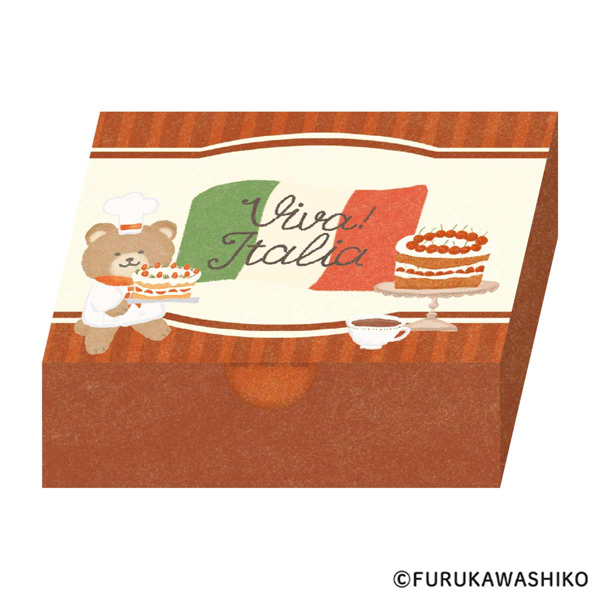 古川紙工　箱入りメモ　デザートくま　イタリア