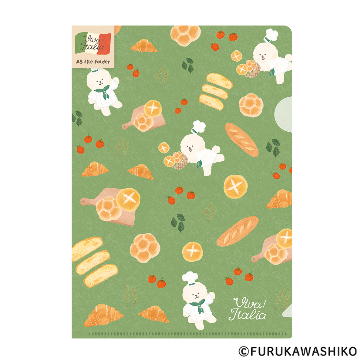 古川紙工　Ａ５クリアファイル　パンわんこ　イタリア