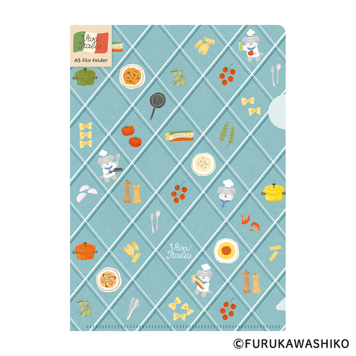 古川紙工　Ａ５クリアファイル　パスタわんこ　イタリア