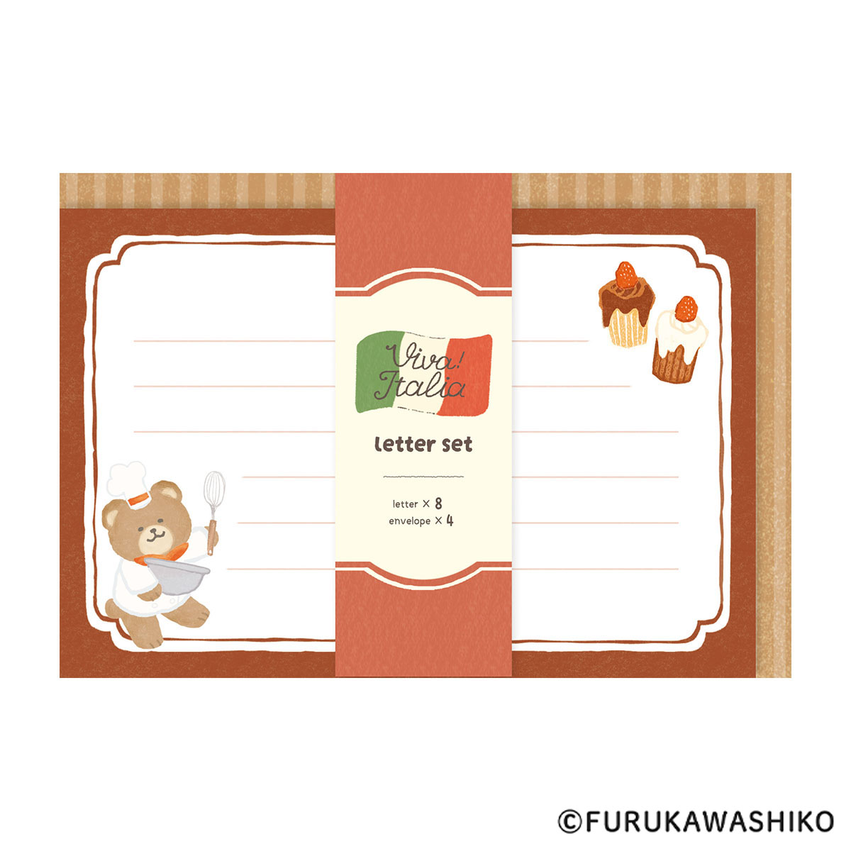 古川紙工　レターセット　デザートくま　イタリア