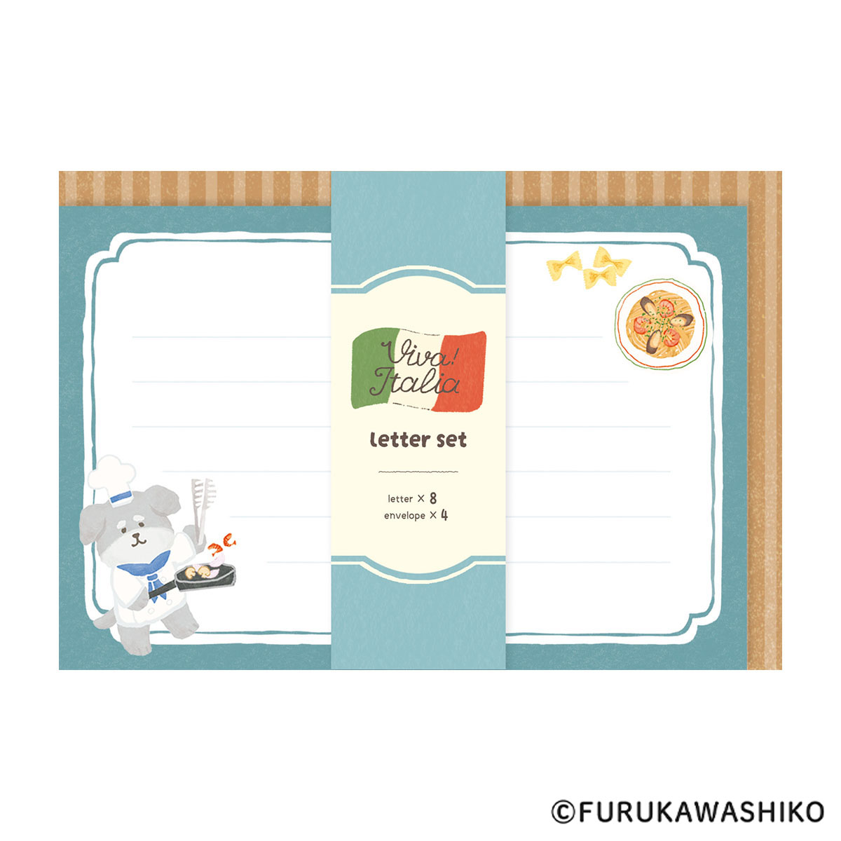 古川紙工　レターセット　パスタわんこ　イタリア