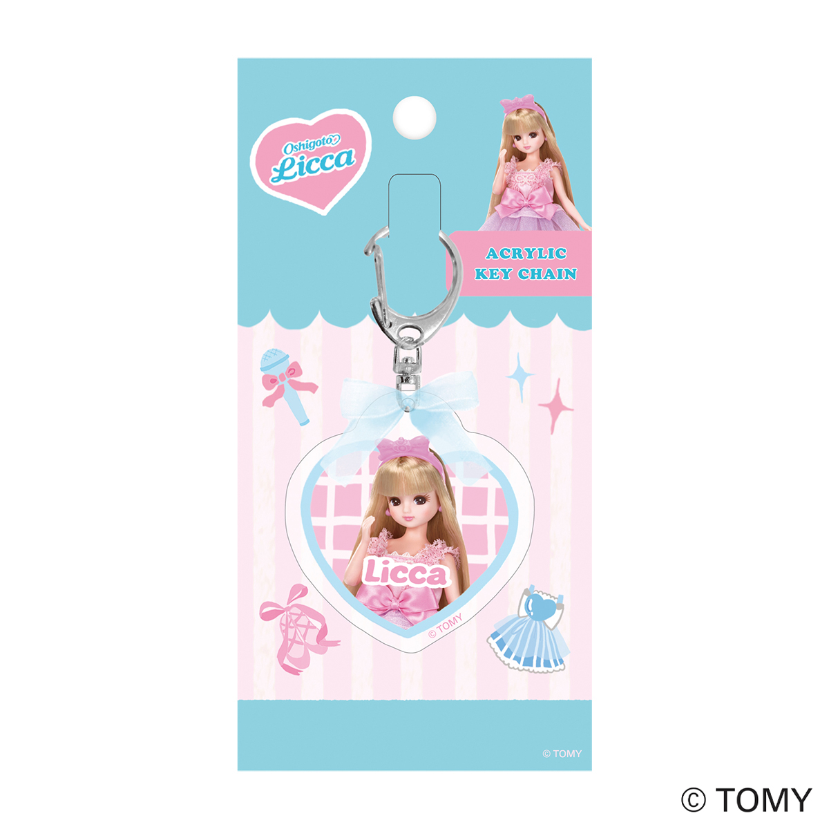 古川紙工　リボン付きアクリルキーホルダー　アイドル　リカちゃん
