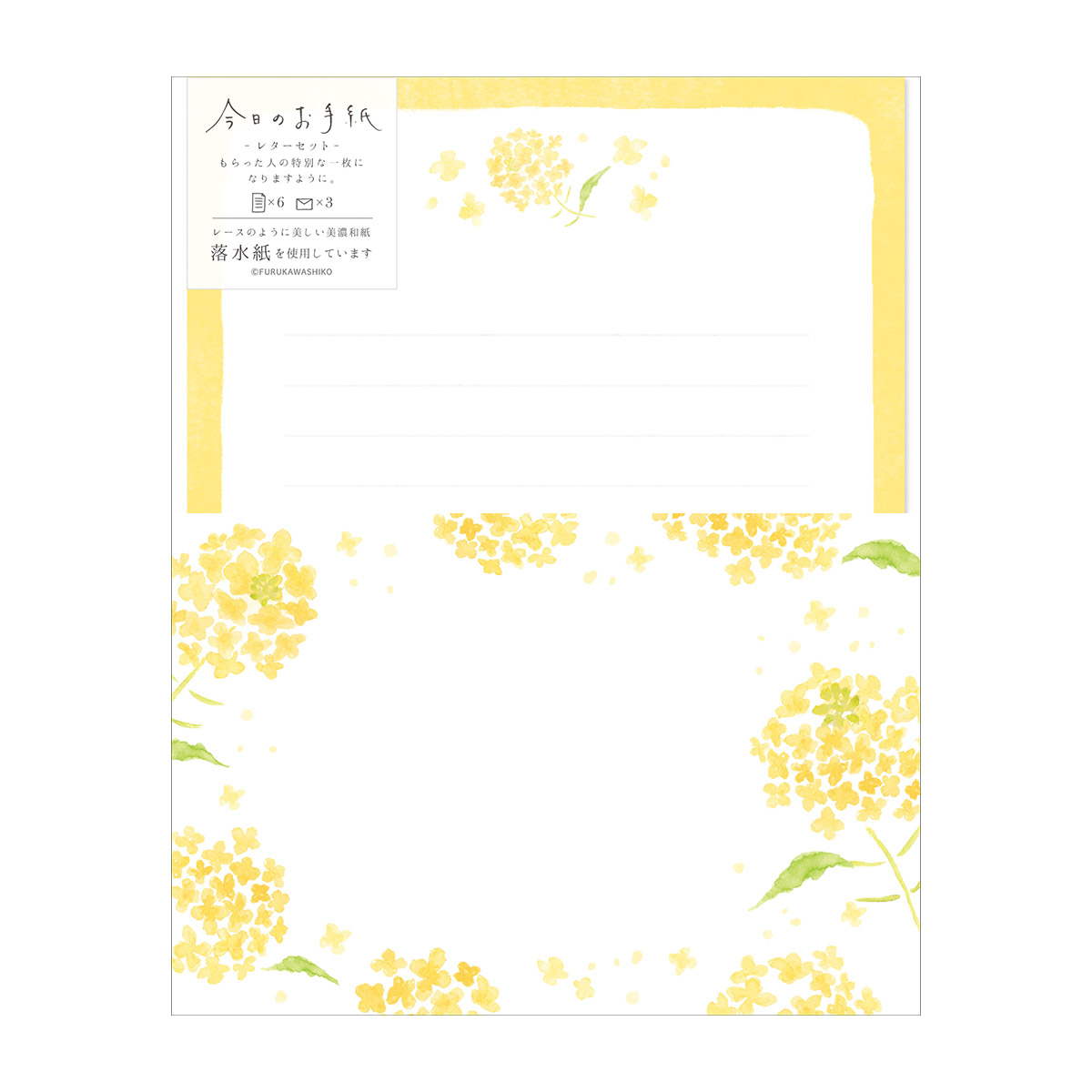 古川紙工　今日のお手紙レターセット　菜の花