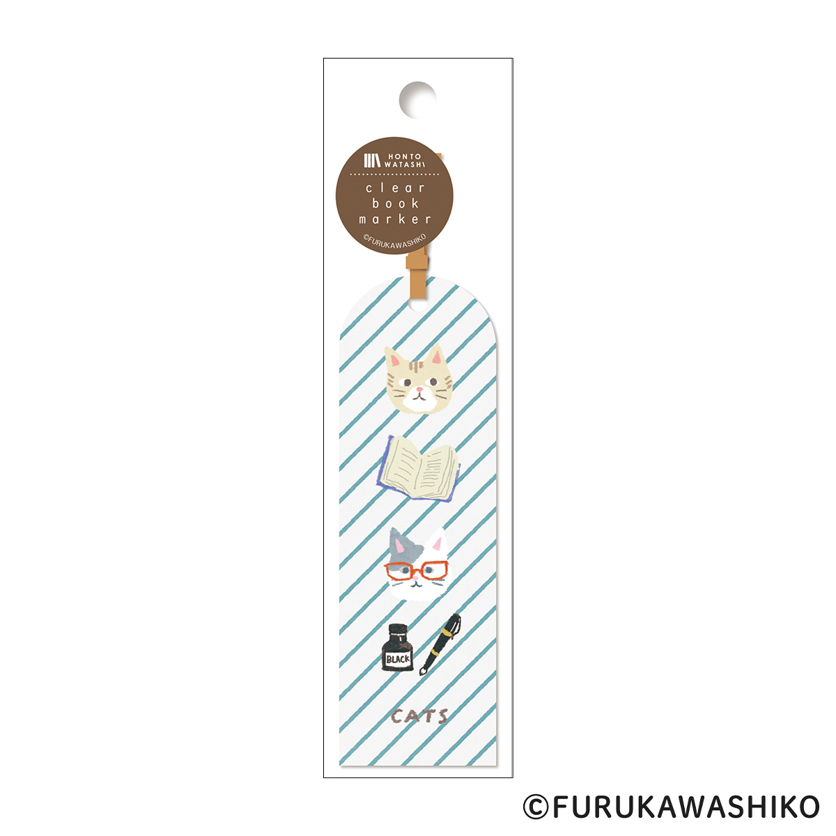 古川紙工　クリアブックマーカー　本とねこ　ＨＯＮＴＯＷＡＴＡＳＨＩ