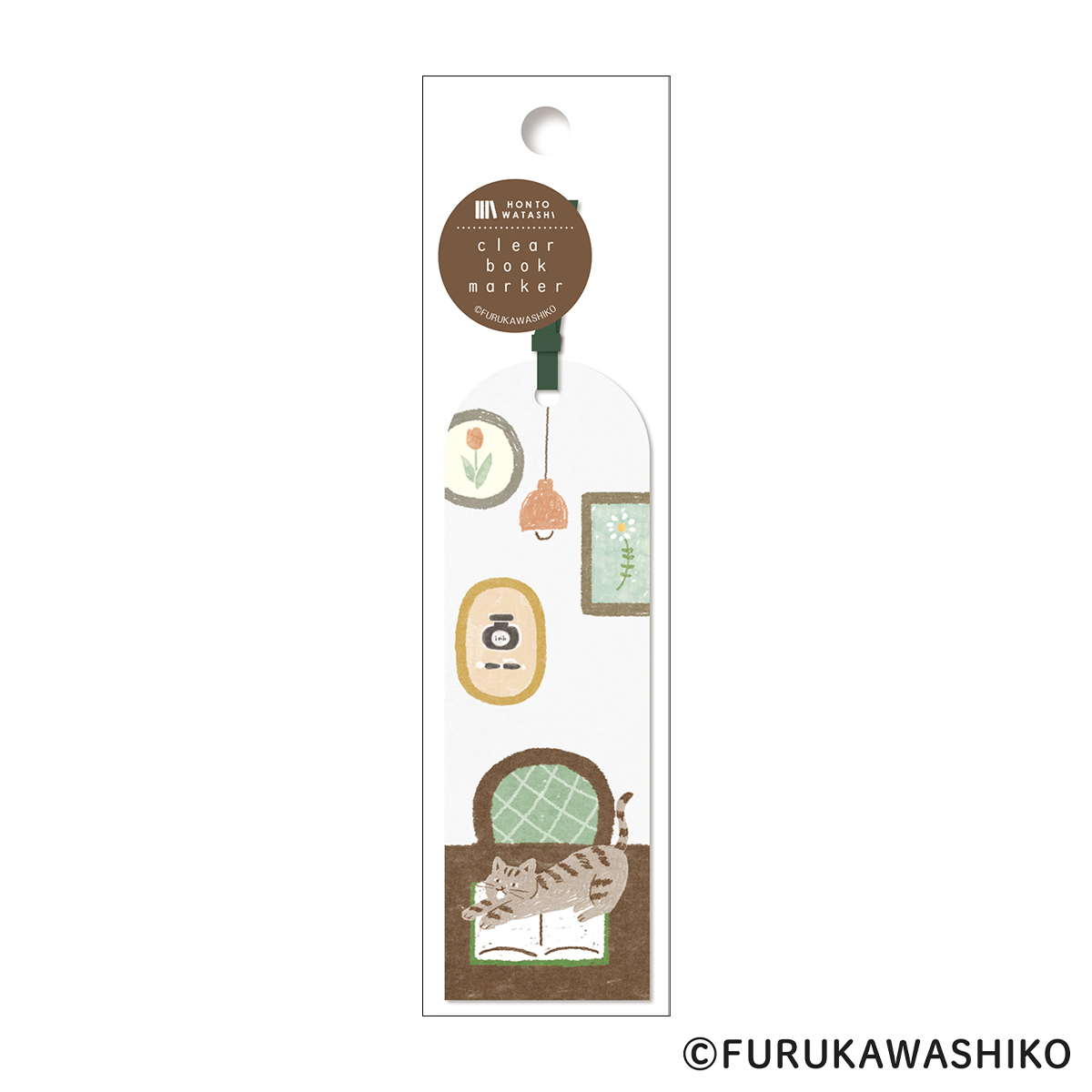 古川紙工　クリアブックマーカー　のびのびねこ　ＨＯＮＴＯＷＡＴＡＳＨＩ