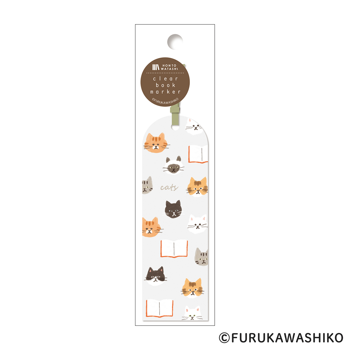 古川紙工　クリアブックマーカー　いろいろねこ　ＨＯＮＴＯＷＡＴＡＳＨＩ