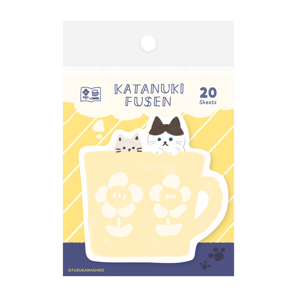 古川紙工　わたしびより　型抜きふせん　マグカップにゃんこ