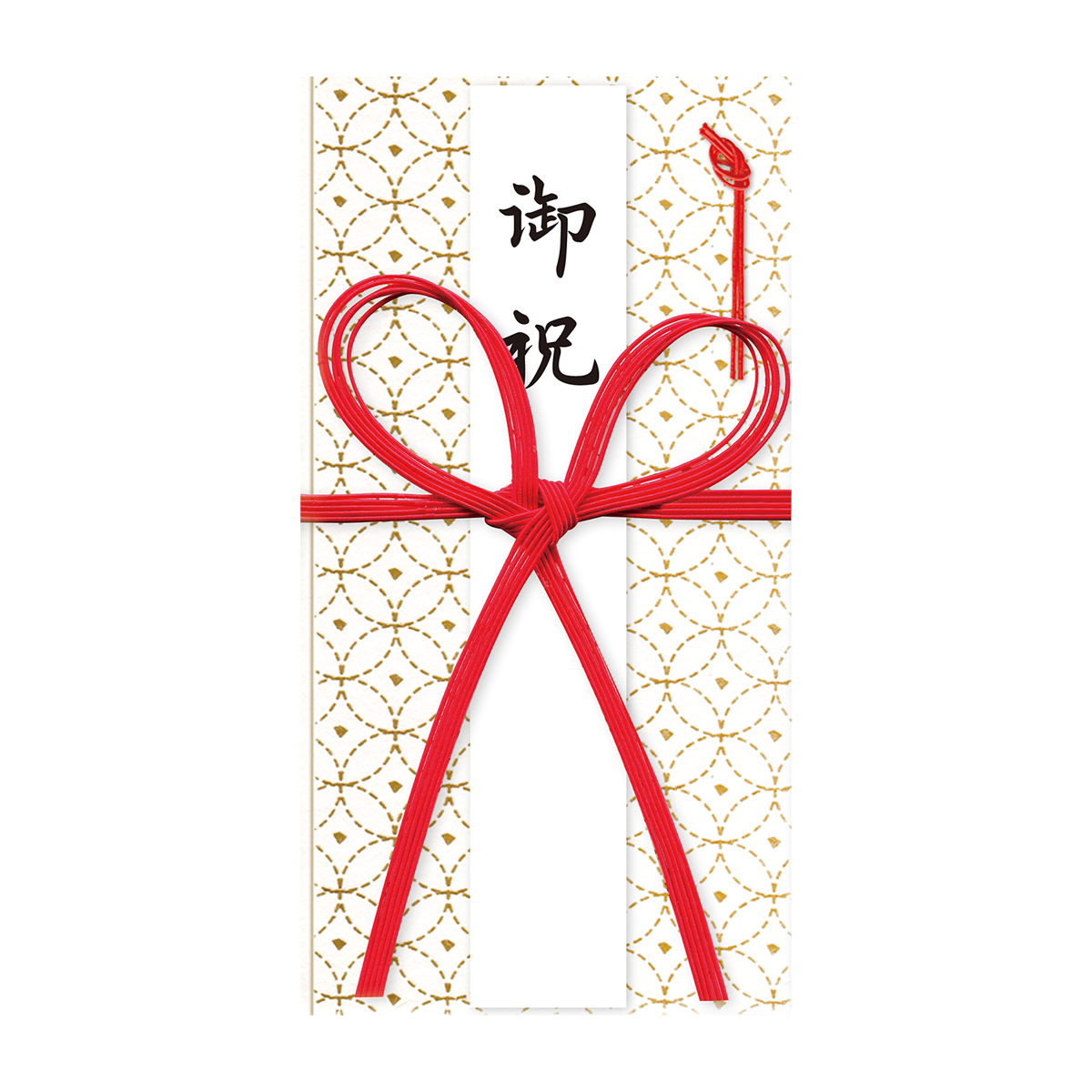 古川紙工　箔押金封「凛」花結び　七宝　