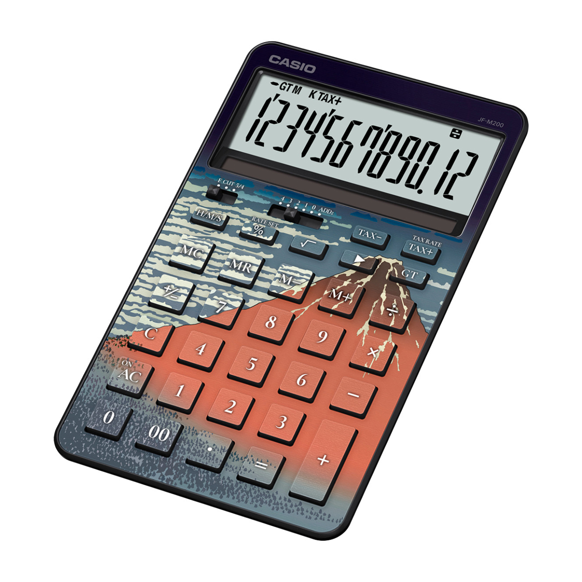 カシオ デザイン電卓ジャスト型スタイリッシュ 葛飾北斎「凱風快晴