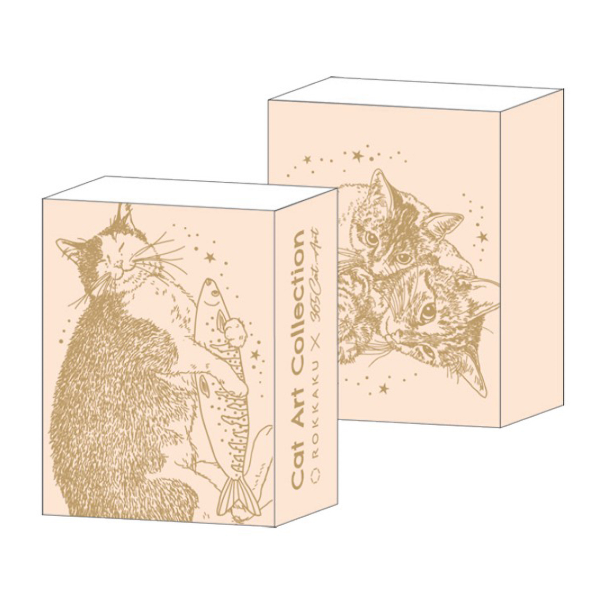 ROKKAKU×365Cat.Art 箔押しメモ入りミニBOX Cat Art Collection