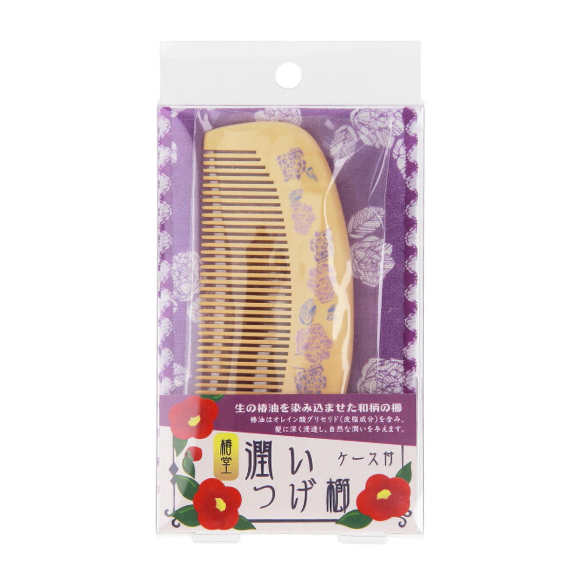 京都くろちく 椿堂潤いつげ櫛ケース付 華シリーズ | かぜとゆき