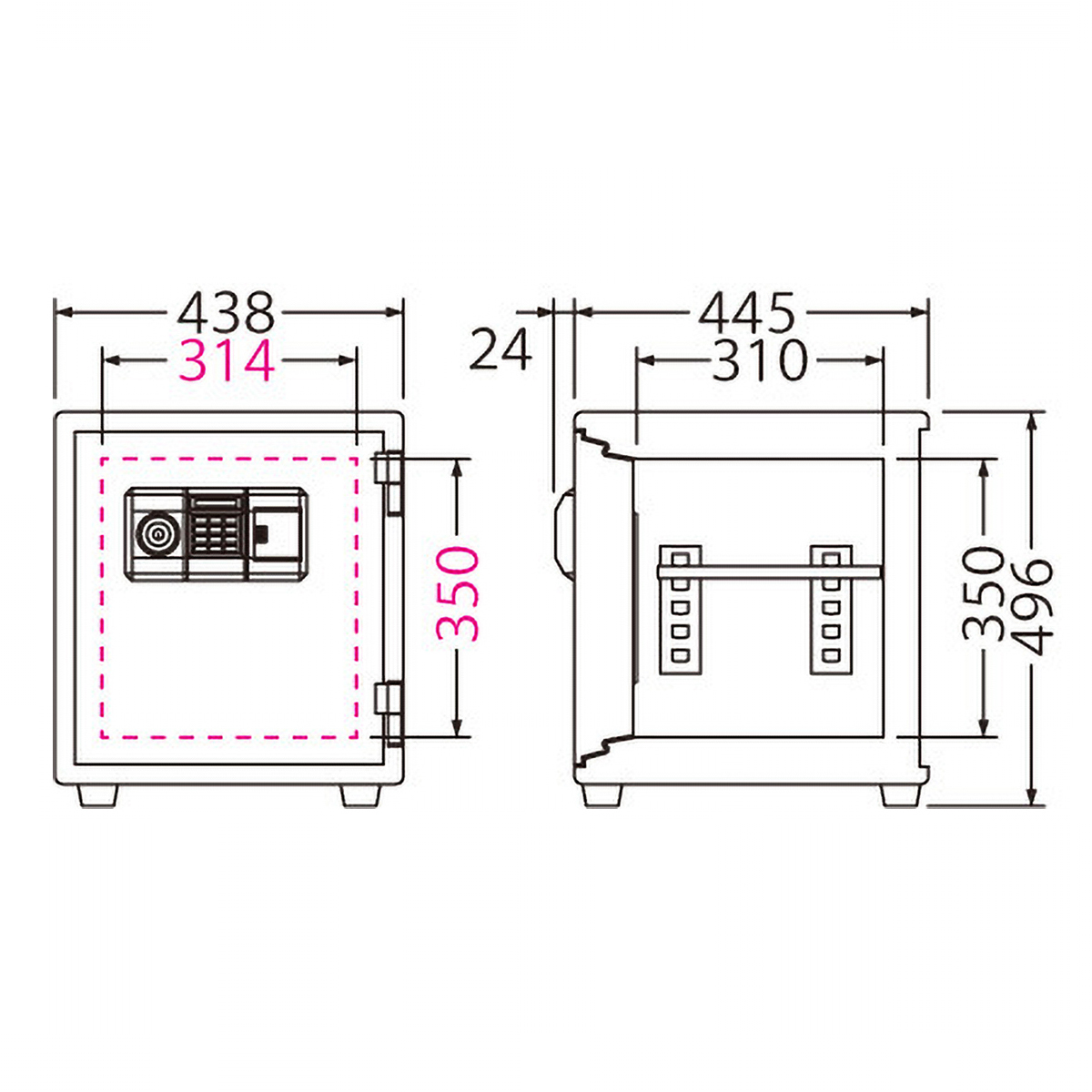 【直送】小型耐火金庫  BES－25PK【テンキー式＋シリンダー式】