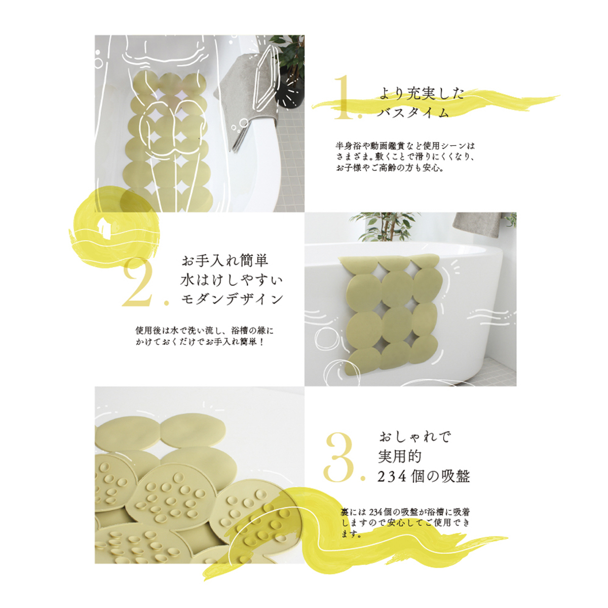 RIDAP2　浴室・浴槽用ラバーマット
